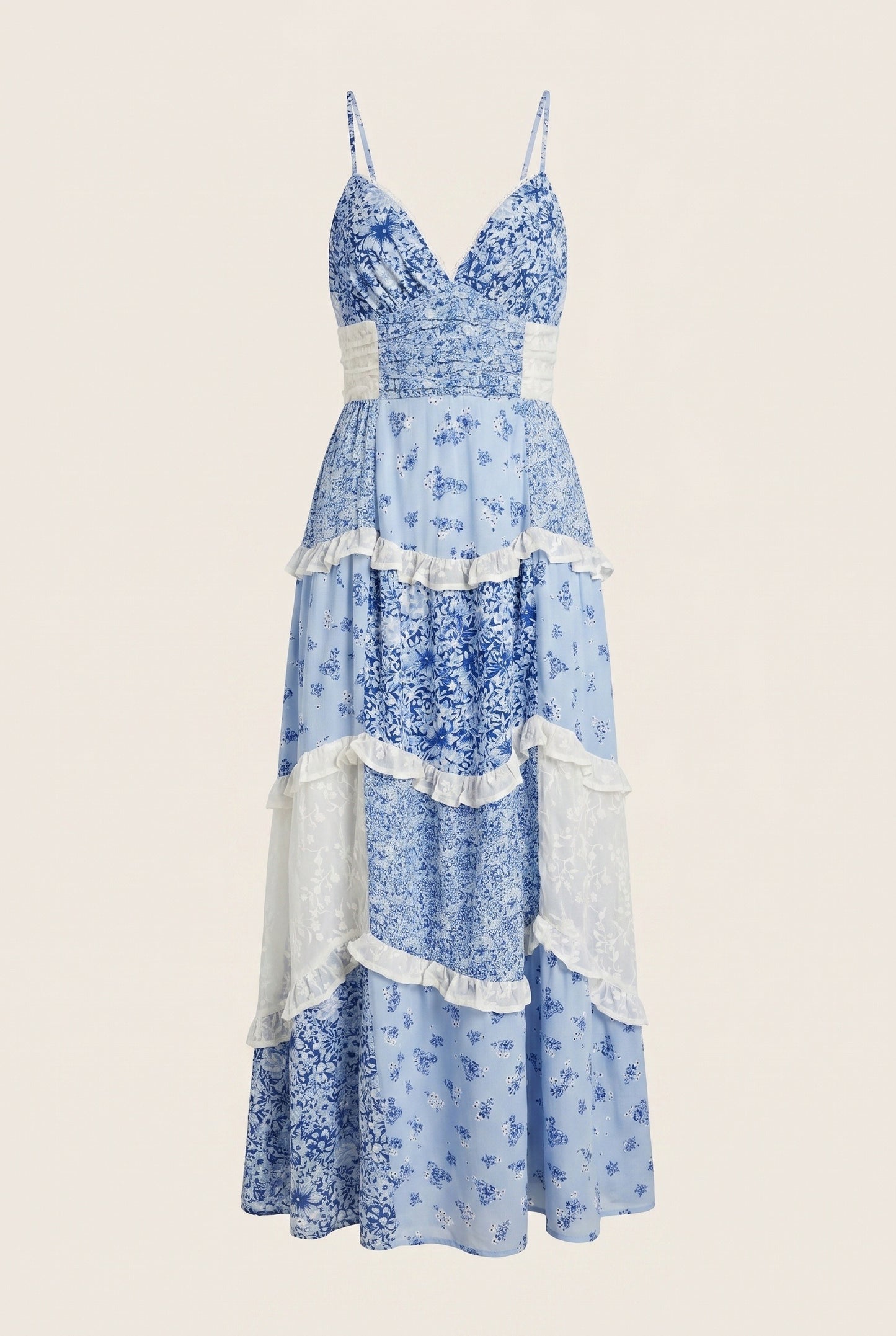 Camille Women's Maxi Dress | Floral Print | Layered Ruffles