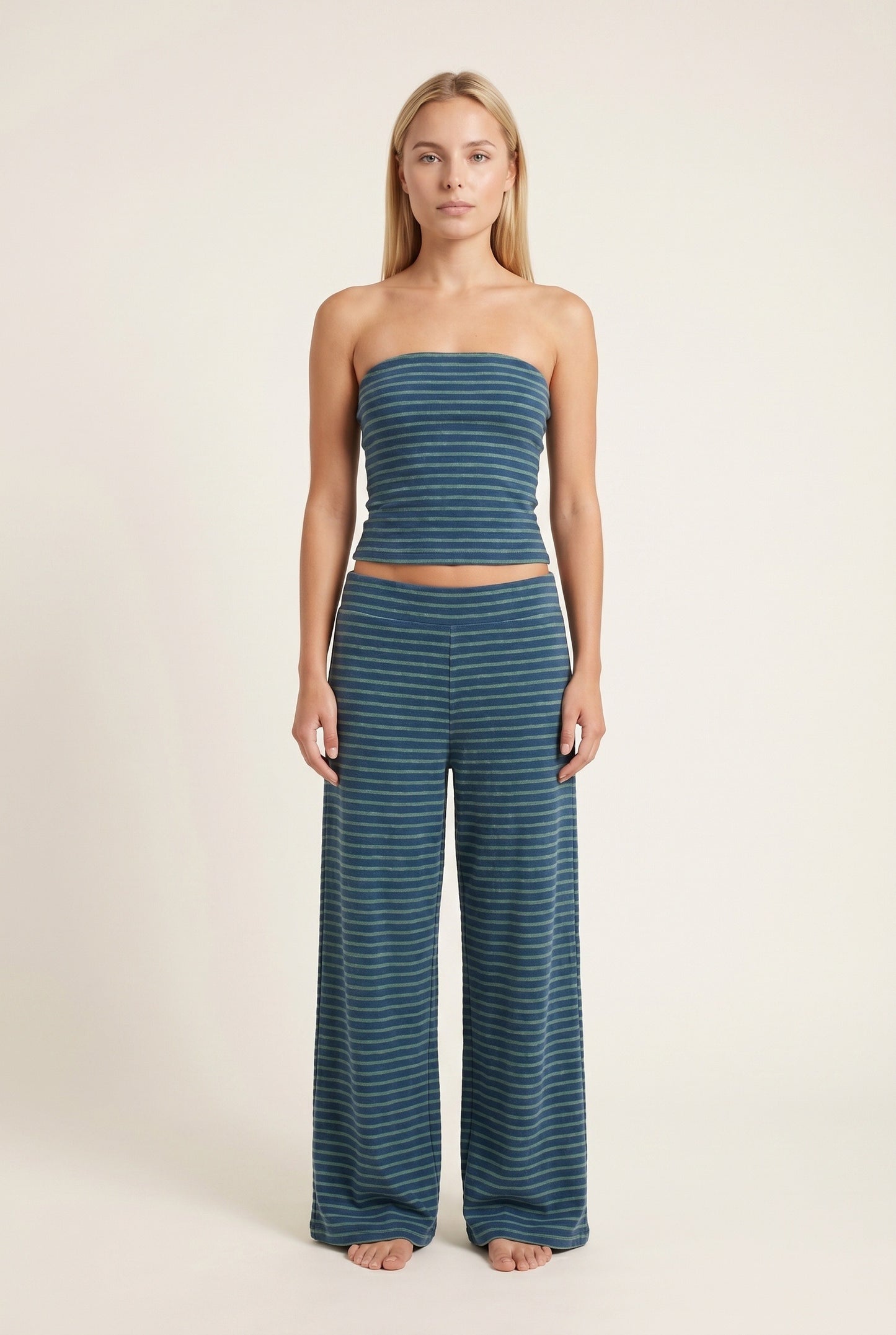 Romane Dames Co-Ord Set | Strapless Bandeau Top | Wijde Broek