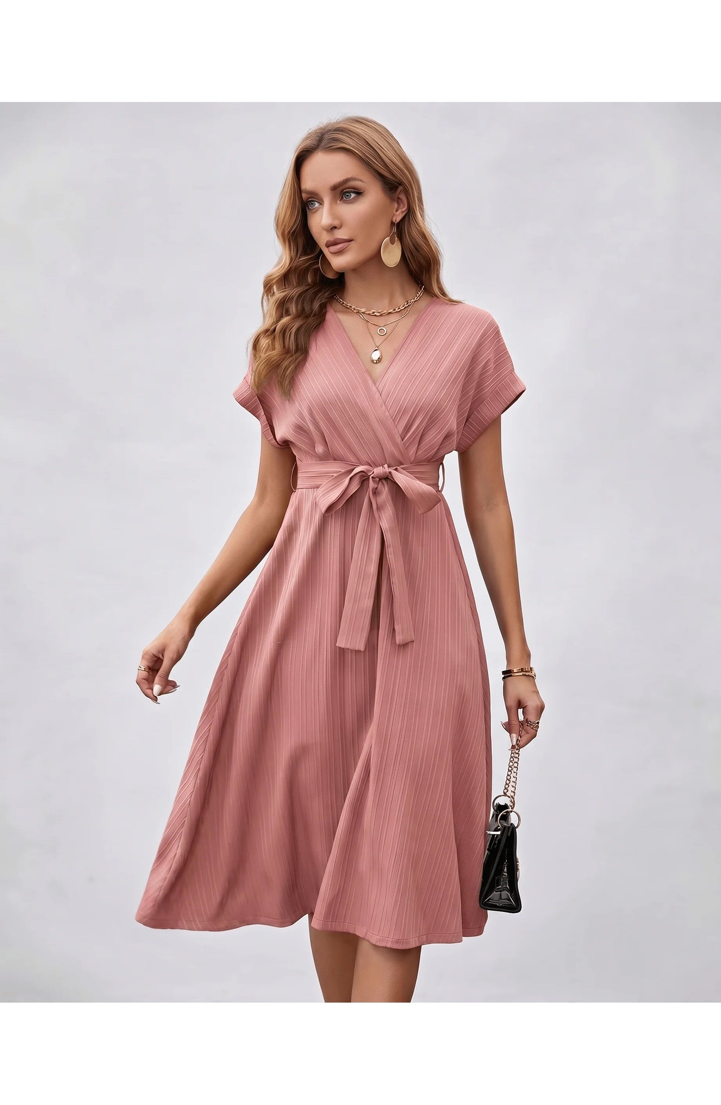 Pascale Women's Midi Dress | V-Neck | Wrap Design