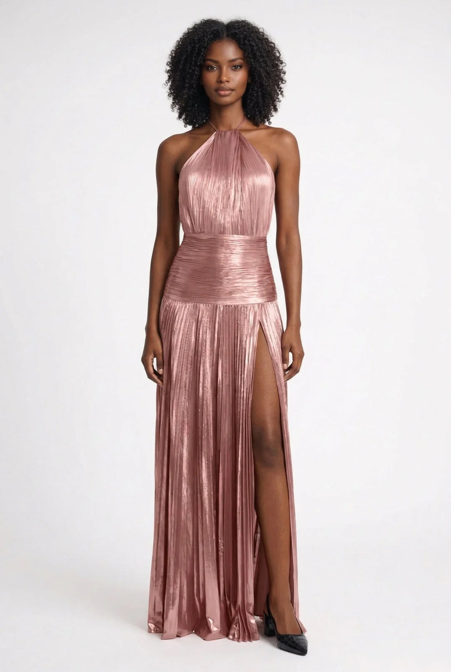 Mercedes Dames Maxi Jurk | Halternek Design | Hoge Split