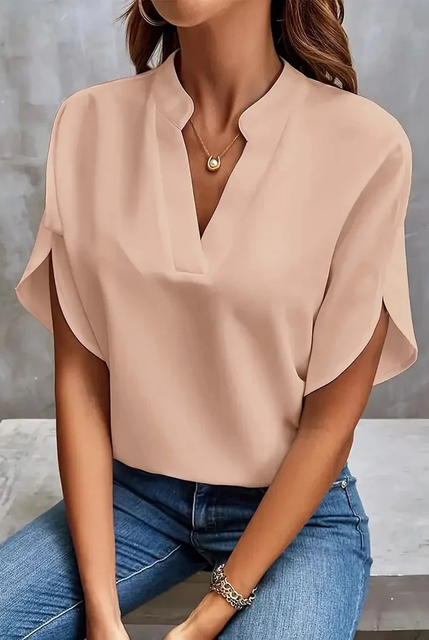 Philomèle Dames T-Shirt | Korte Mouwen | V-Hals