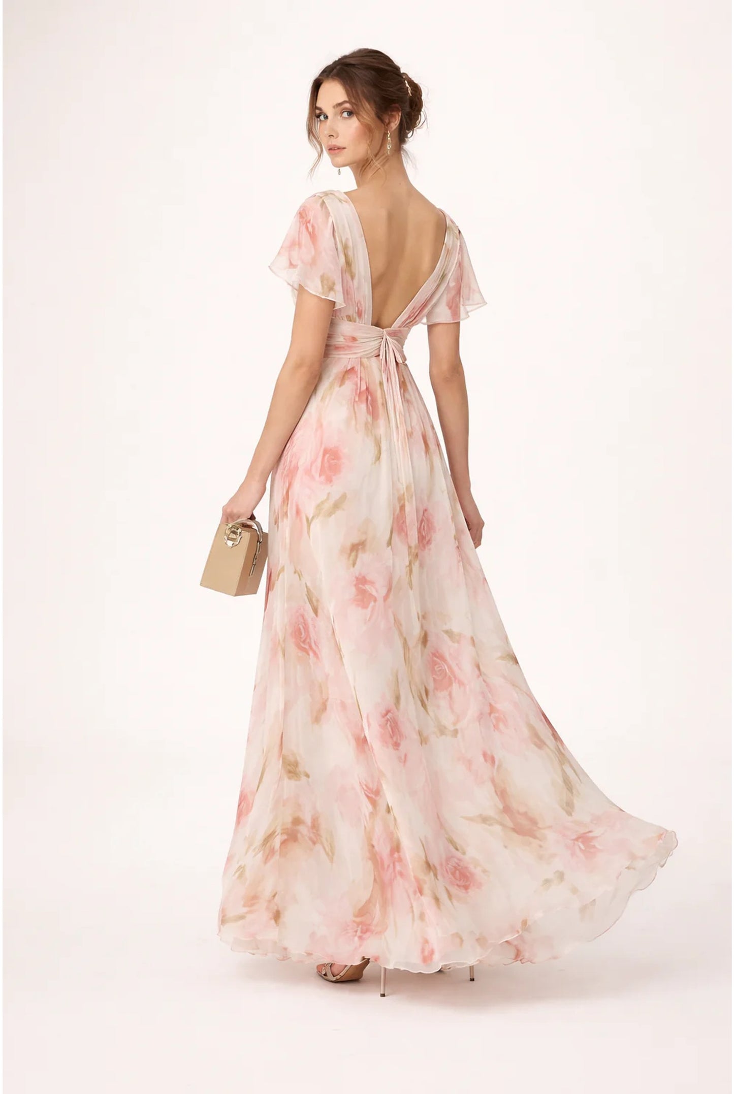 Dames Maxi Jurk | V-Hals | Bloemenprint