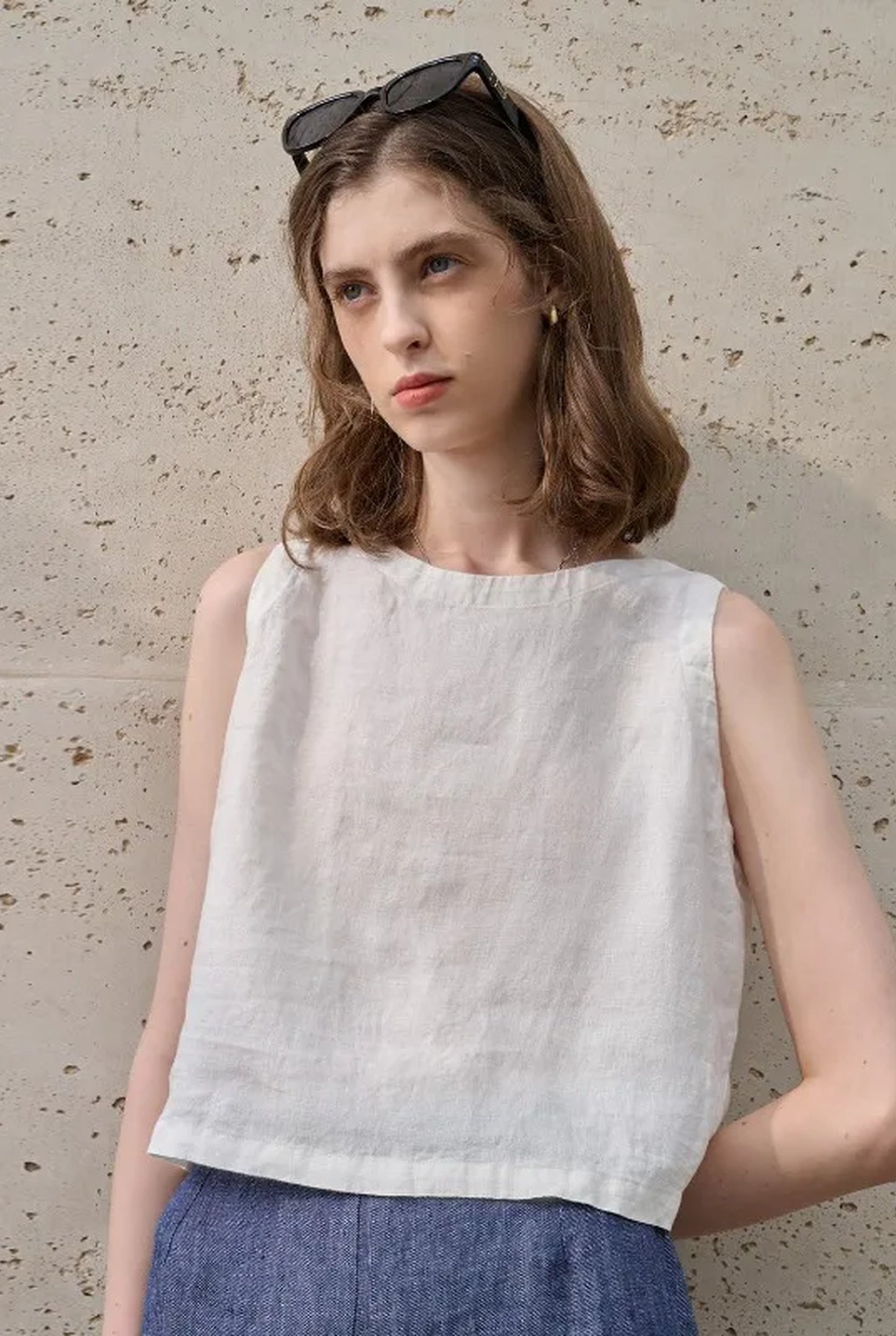 Guillemette Dames Top | Mouwloos | Ronde Hals