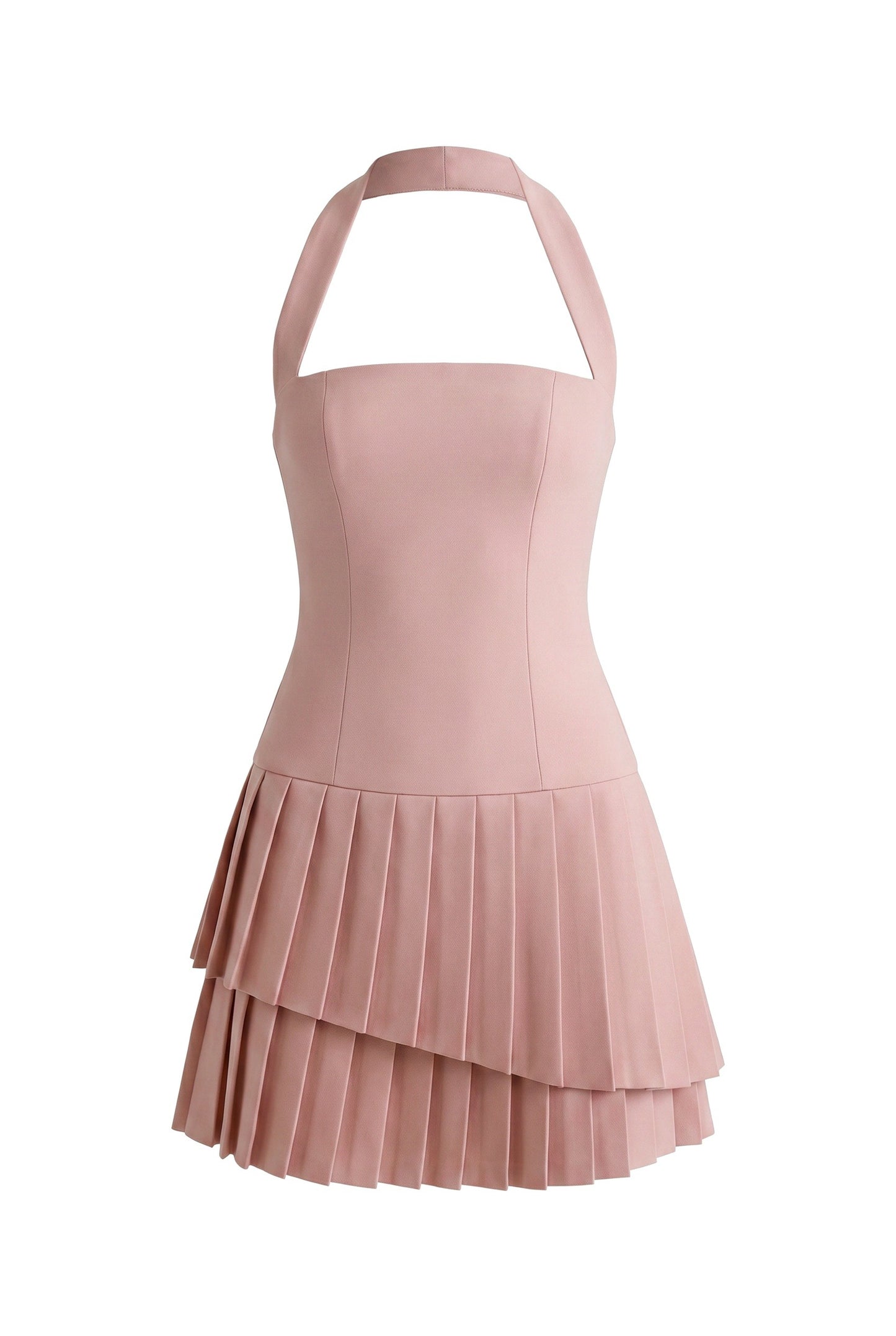 Maggy Women's Mini Dress | Halter Neck | Layered Pleated Skirt