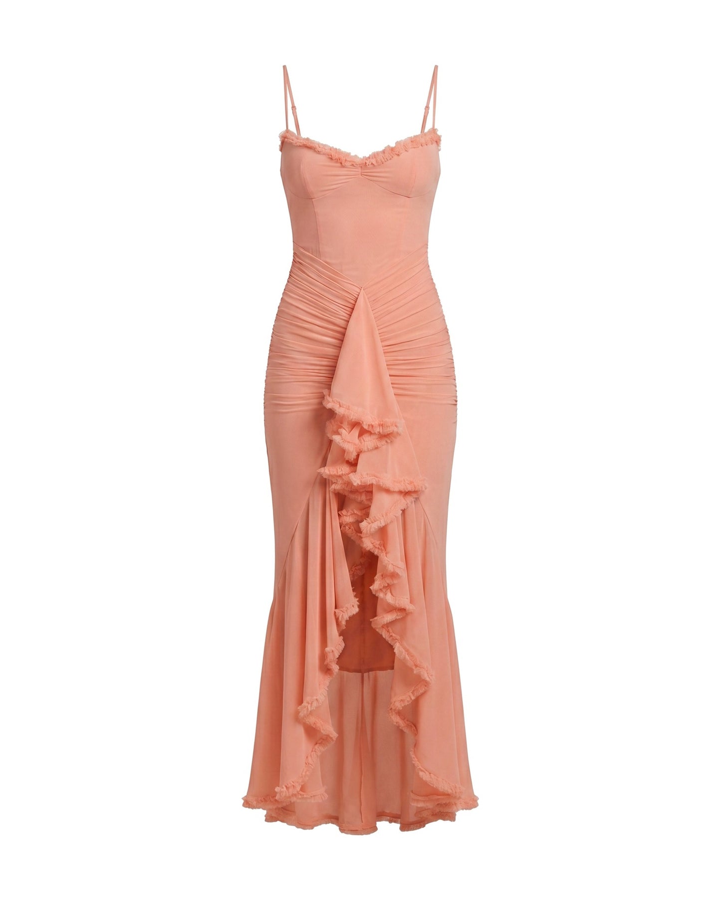 Miranda Dames Maxi Jurk | Sweetheart Hals | Ruffle Split