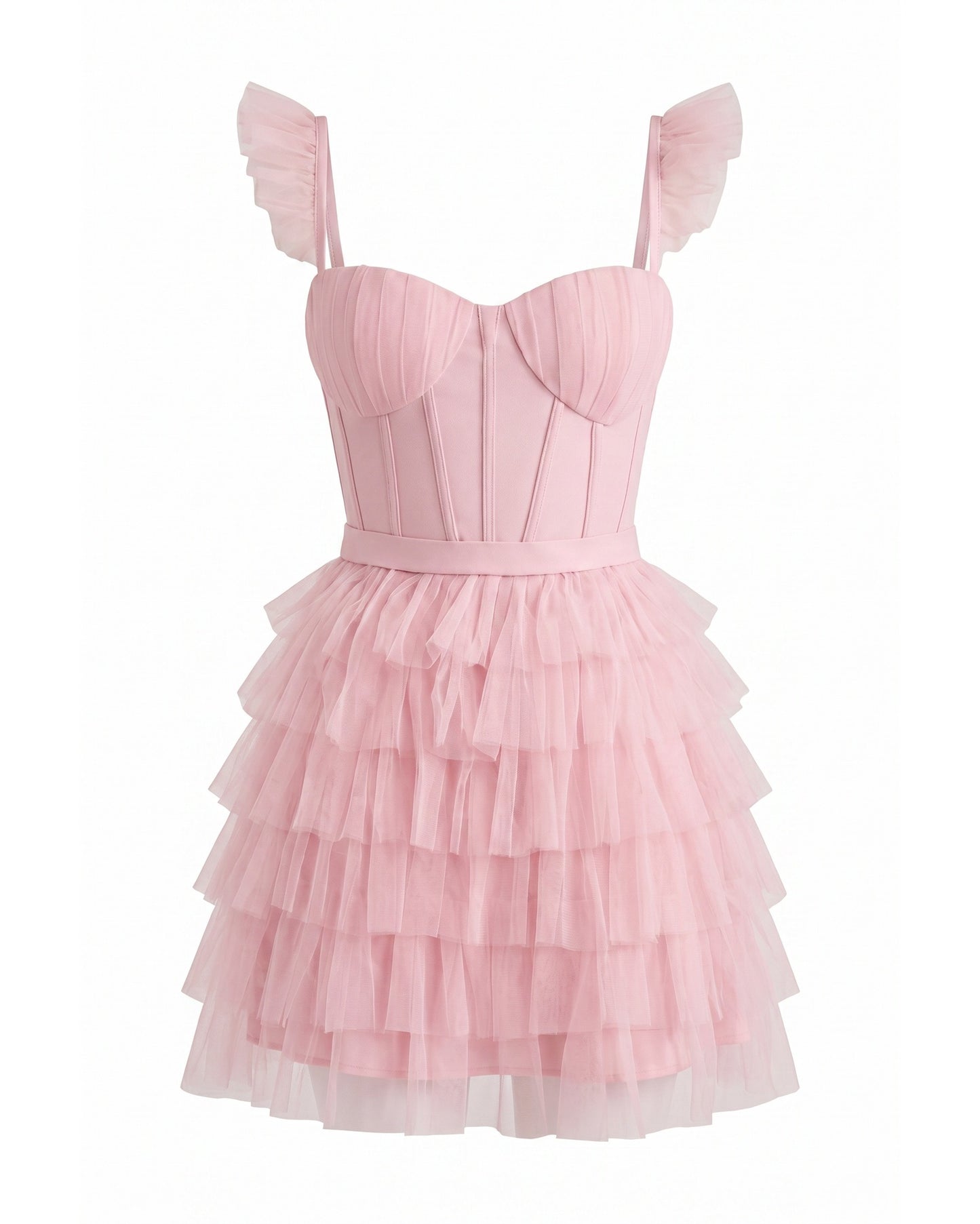Annick Women's Mini Dress | Layered Tulle Skirt | Stitched Bustier Bodice