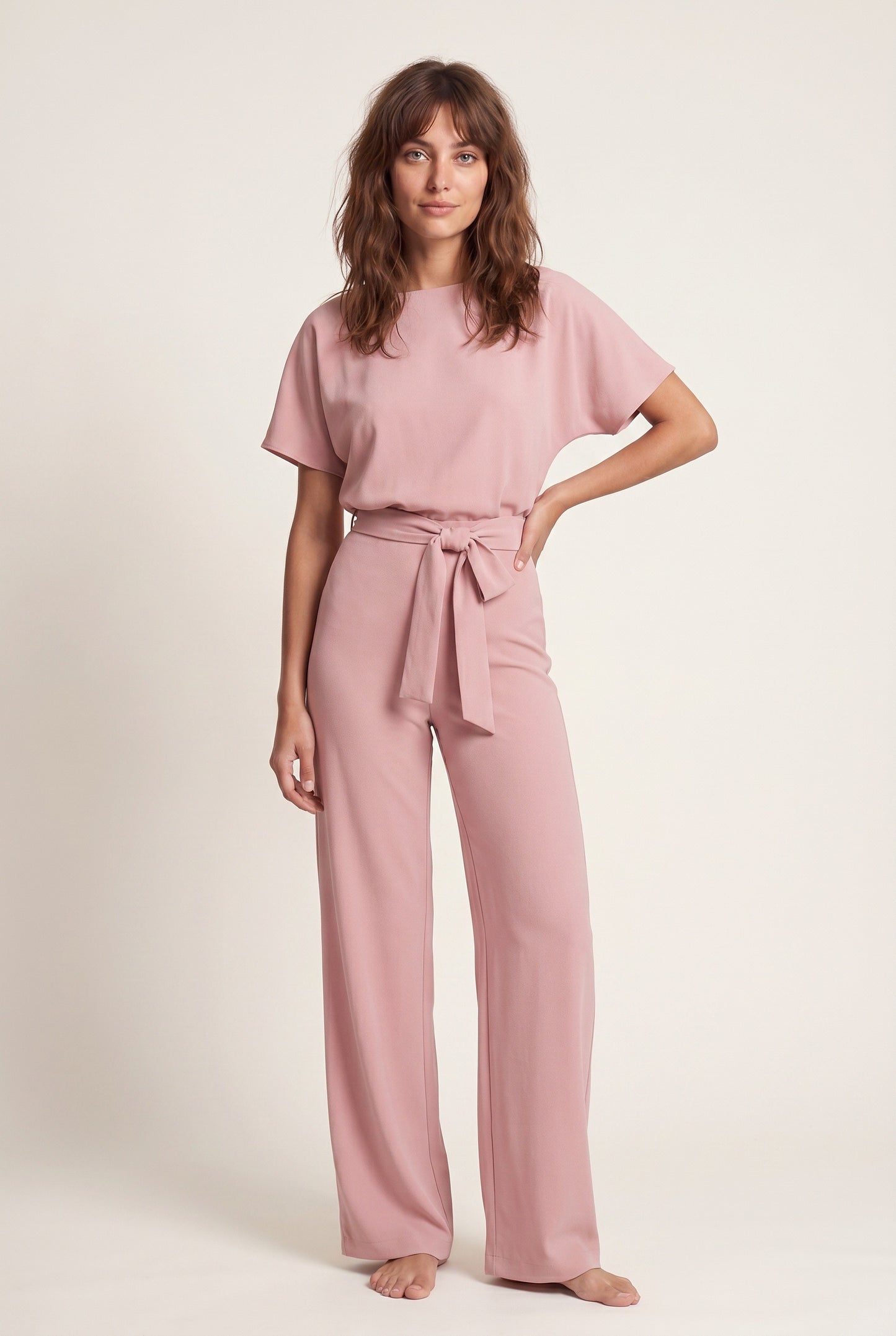 Édith Women's Jumpsuit | Batwing Sleeves | Tie-belt