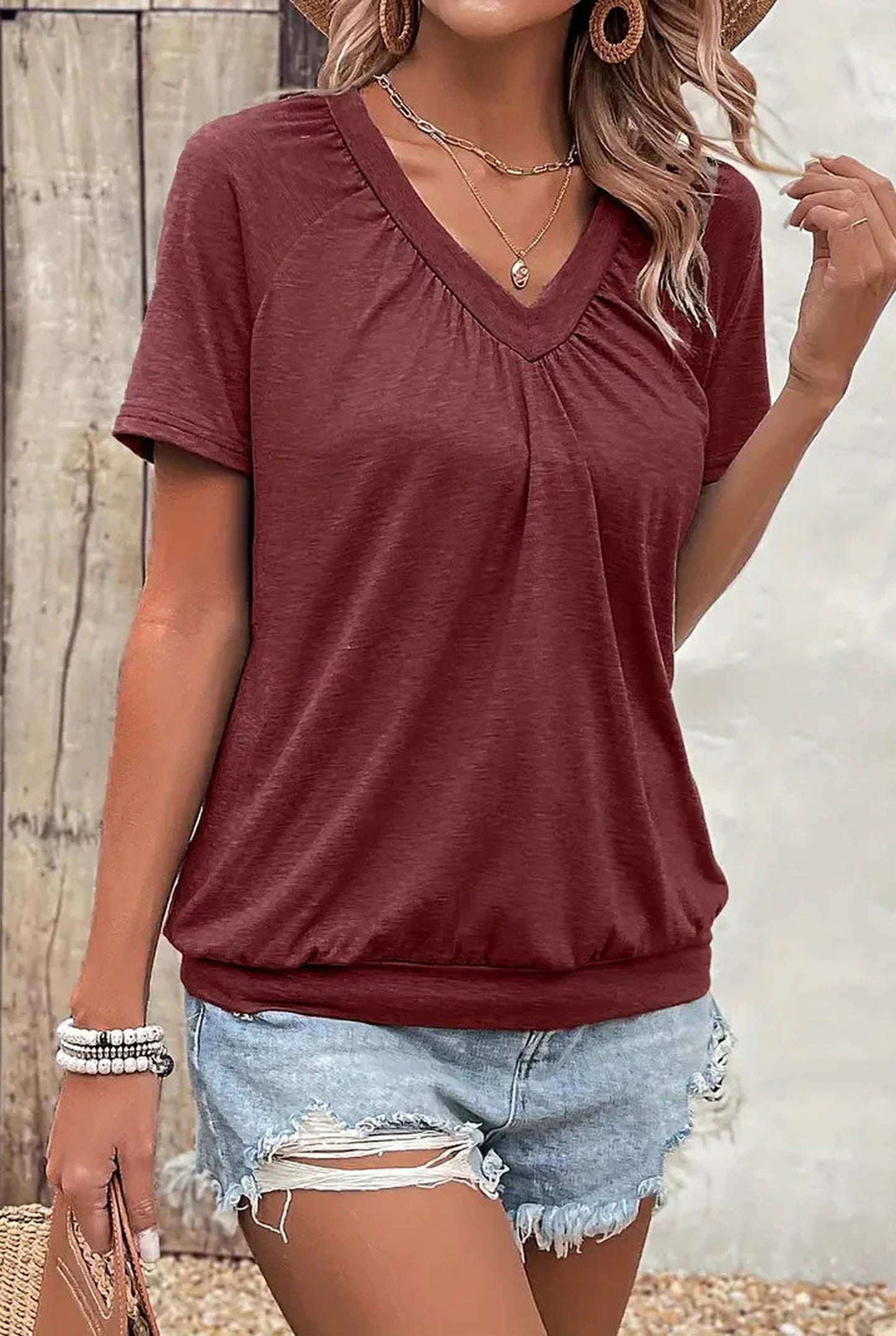 Adalgisa Women's T-Shirt | V-Neck | Short Sleeves