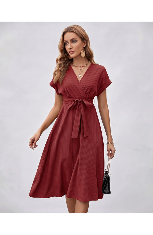 Pascale Women's Midi Dress | V-Neck | Wrap Design