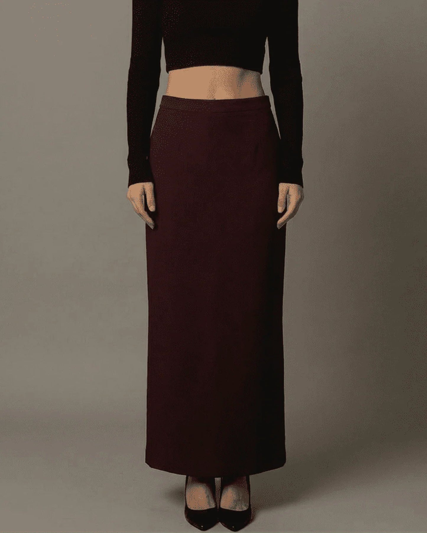 Korentine Dames Maxi Rok | Bordeauxrode kleur | Rechte pasvorm