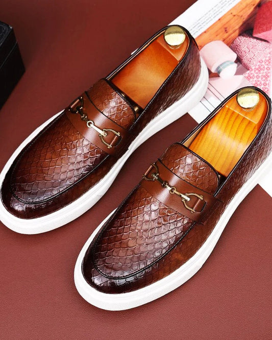Marcello Heren Schoenen | Quilted Patroon | Metalen Gesp Details