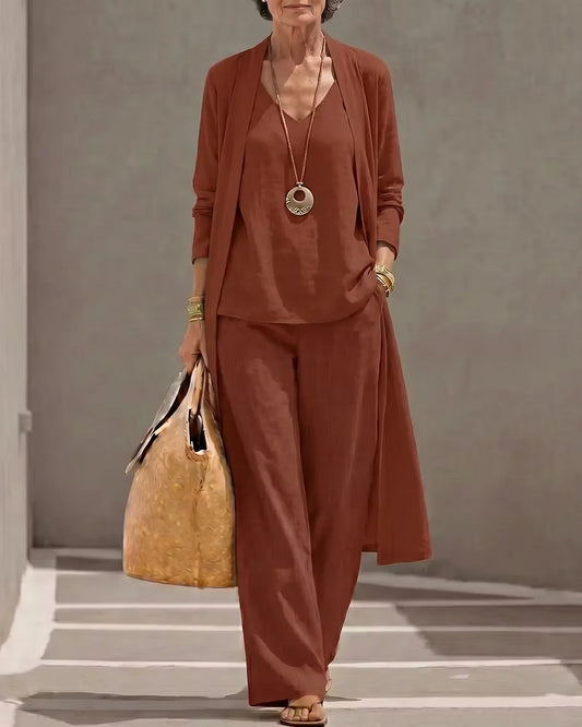 Xavière-Rufine Women's Co-Ord Set | Long Vest | Wide Legs