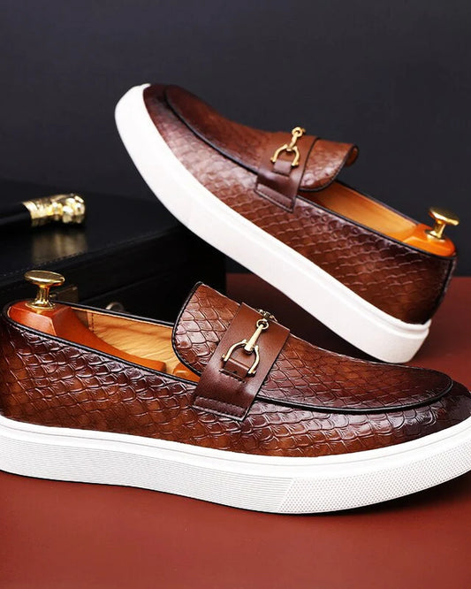 Marcello Heren Schoenen | Quilted Patroon | Metalen Gesp Details