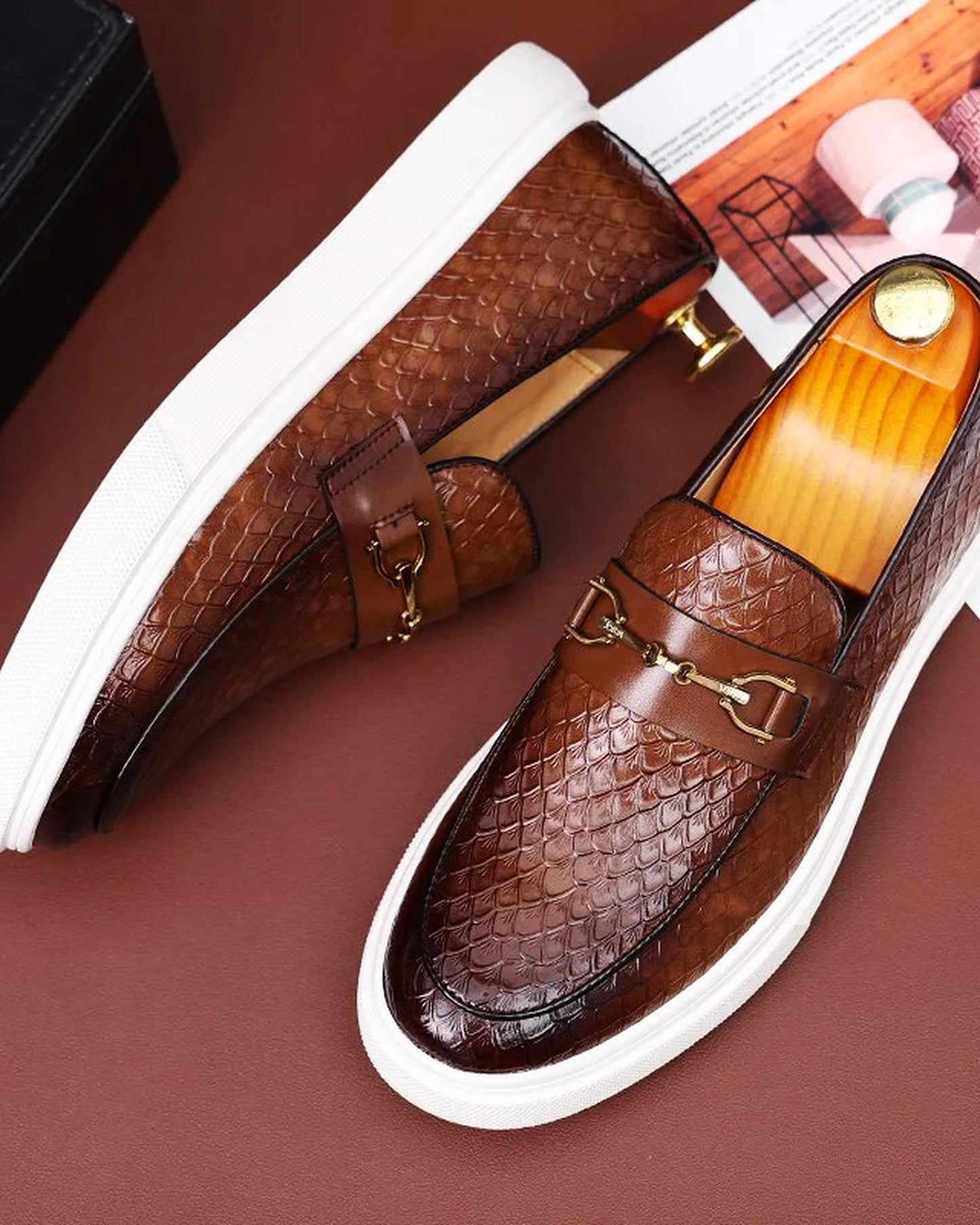 Marcello Heren Schoenen | Quilted Patroon | Metalen Gesp Details