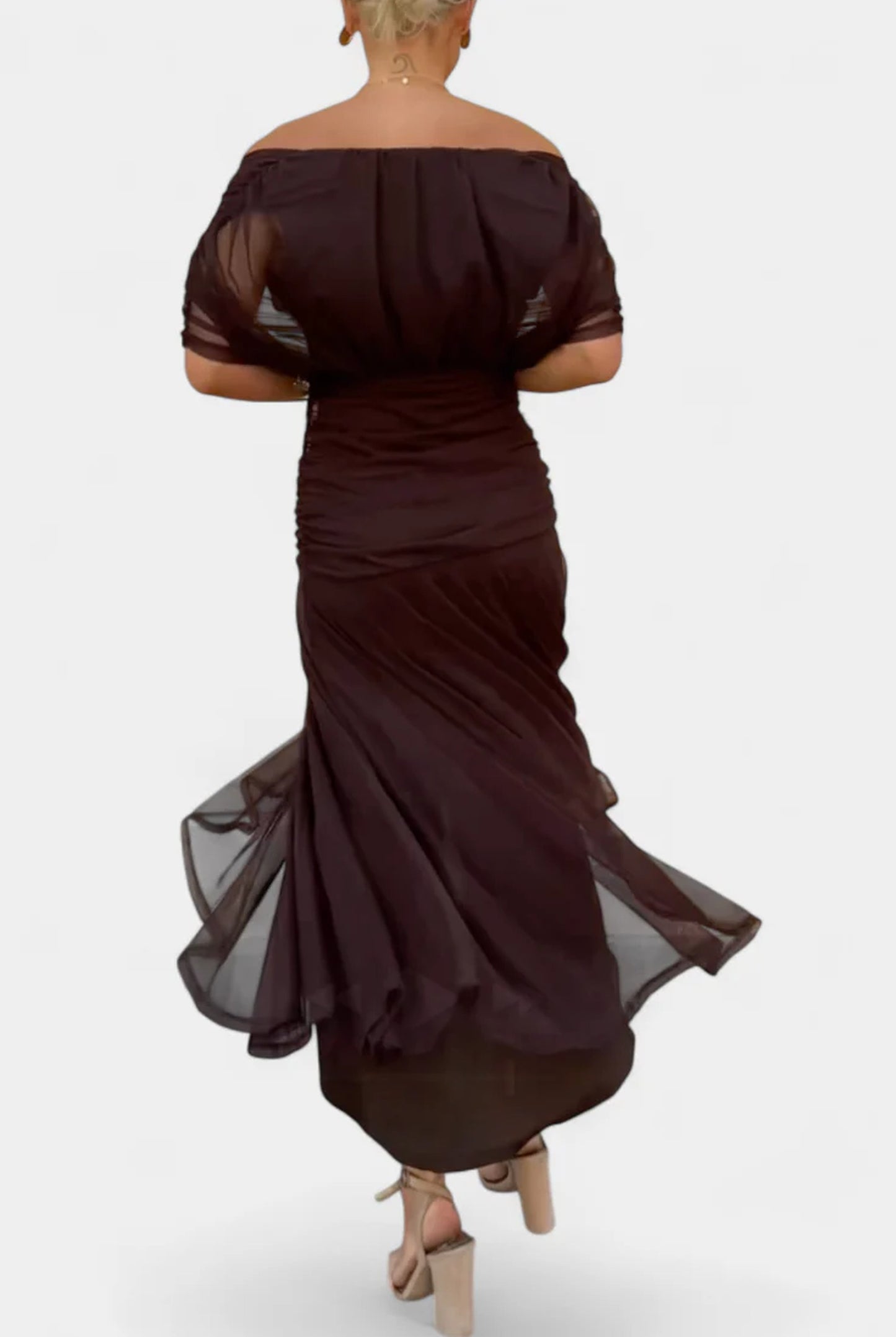 Lorraine Ladies Maxi Dress | Off-Shoulder Strapless | Ruched Waist