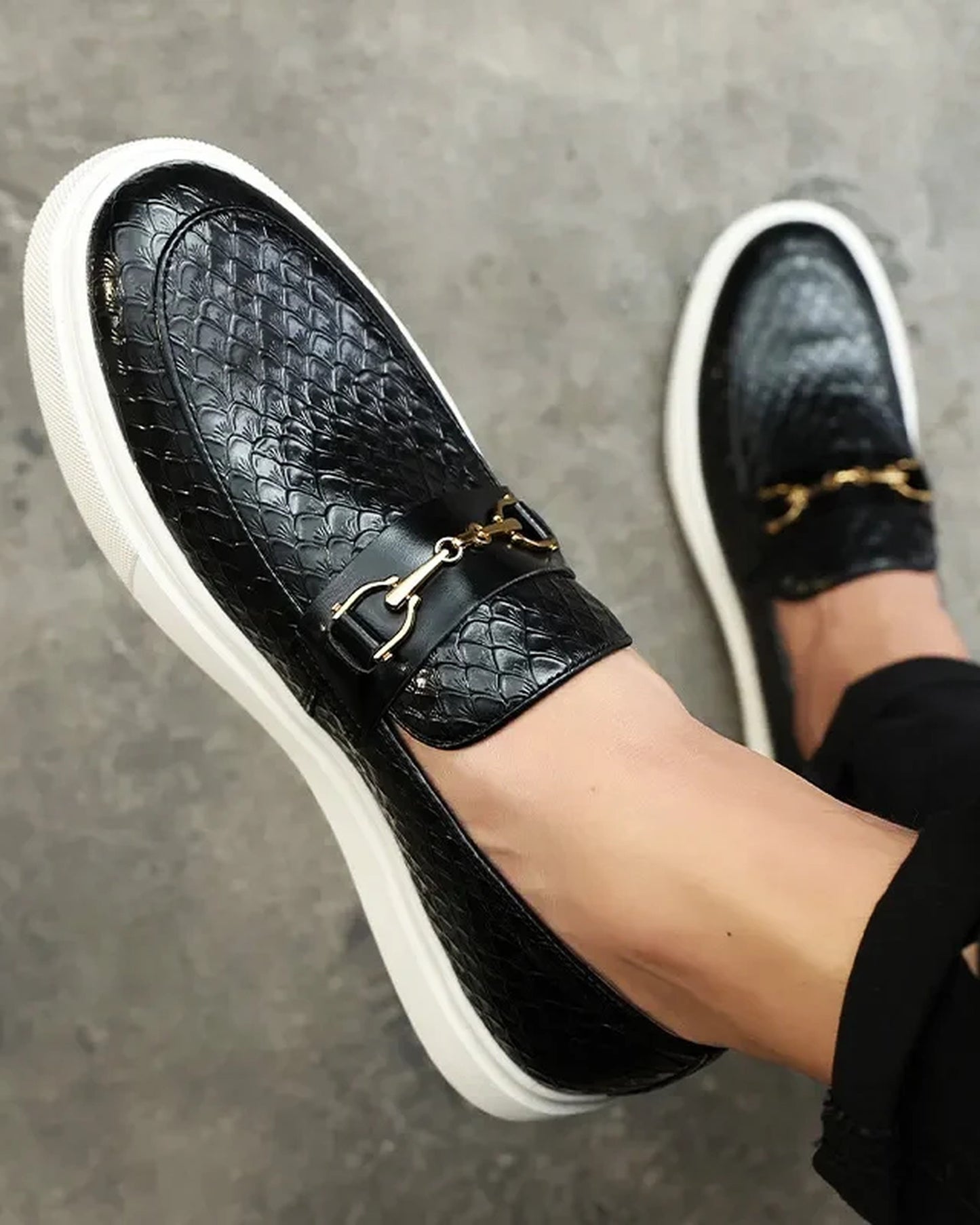 Marcello Heren Schoenen | Quilted Patroon | Metalen Gesp Details