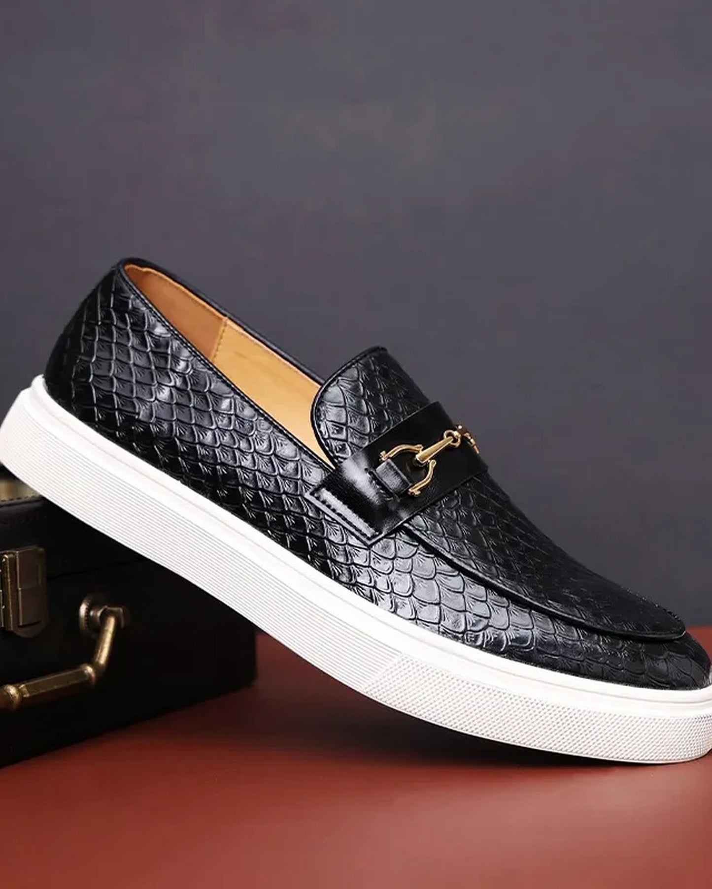 Marcello Heren Schoenen | Quilted Patroon | Metalen Gesp Details