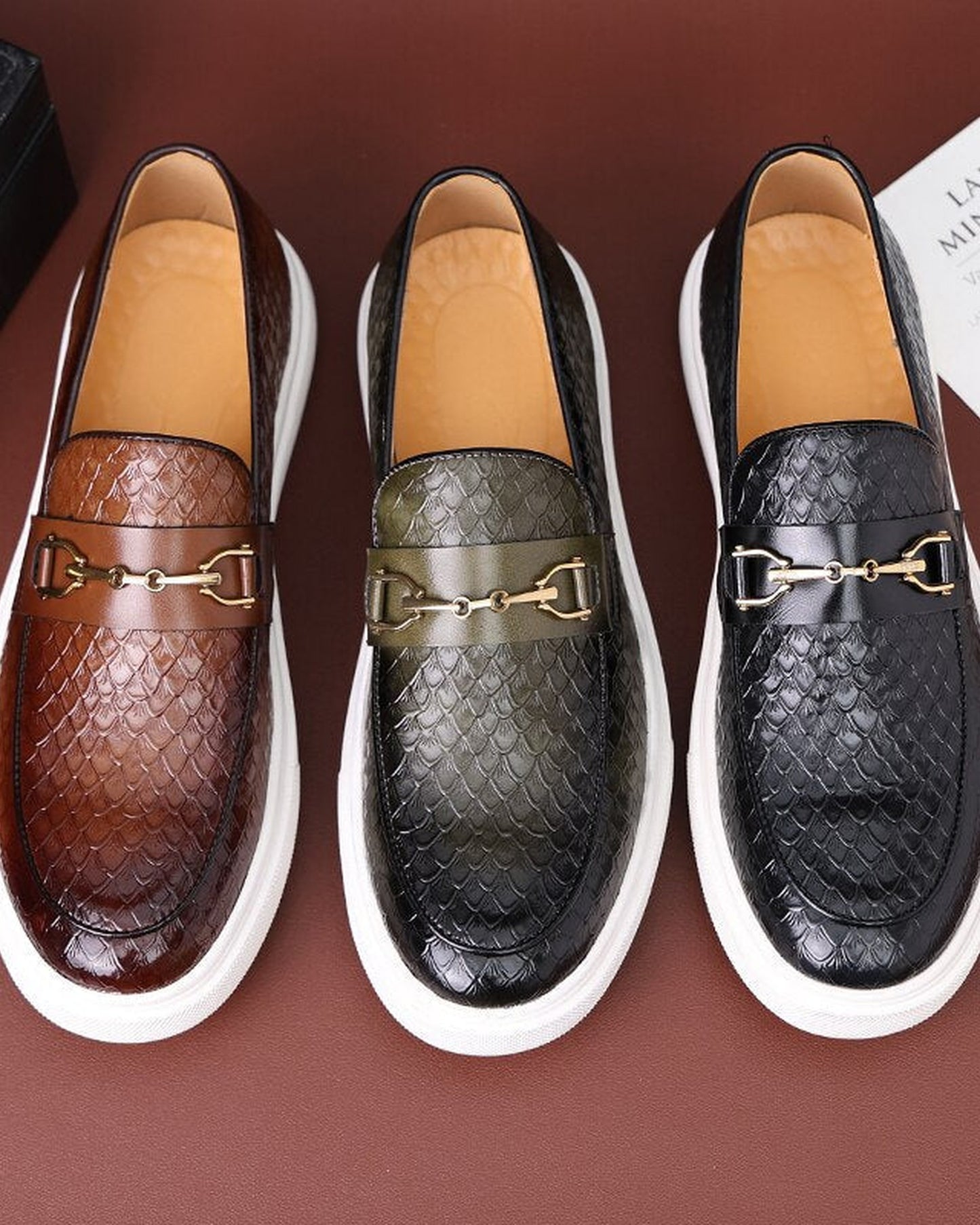 Marcello Heren Schoenen | Quilted Patroon | Metalen Gesp Details