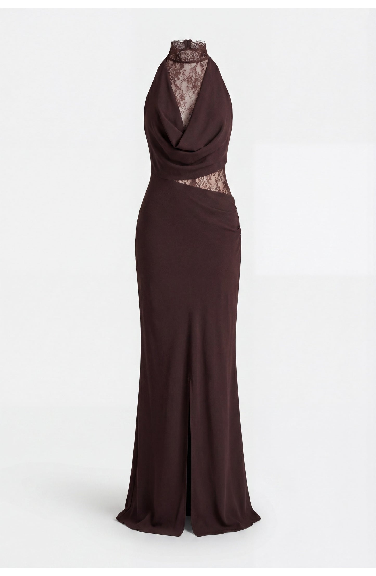 Dames Maxi Jurk | Halterneck | Kantdetail