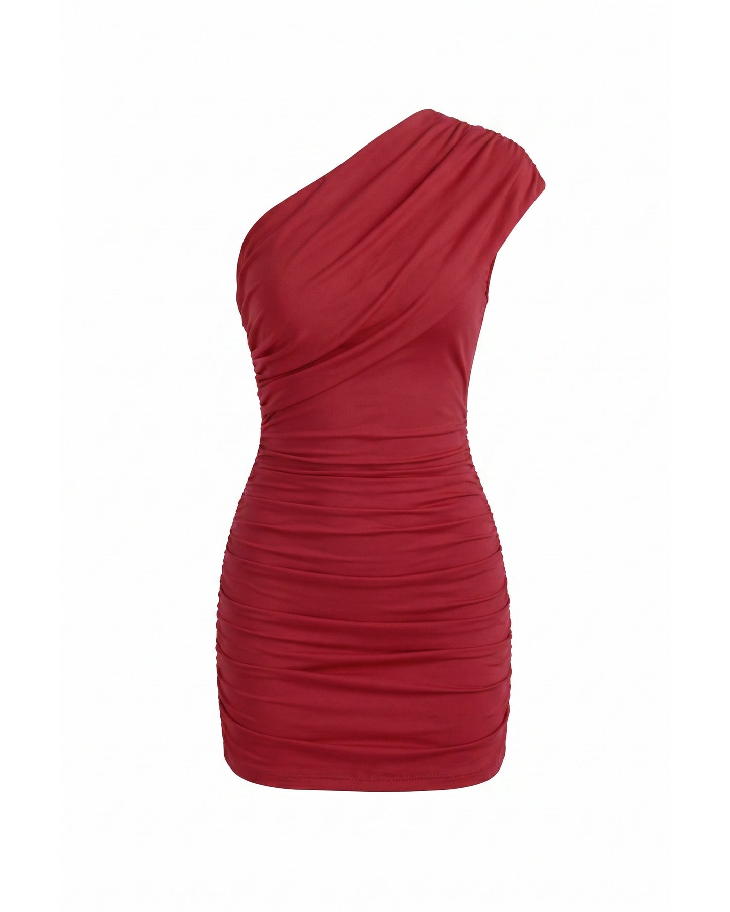 Luce Dames Mini Jurk | One-Shoulder Design | Geplooid Detail
