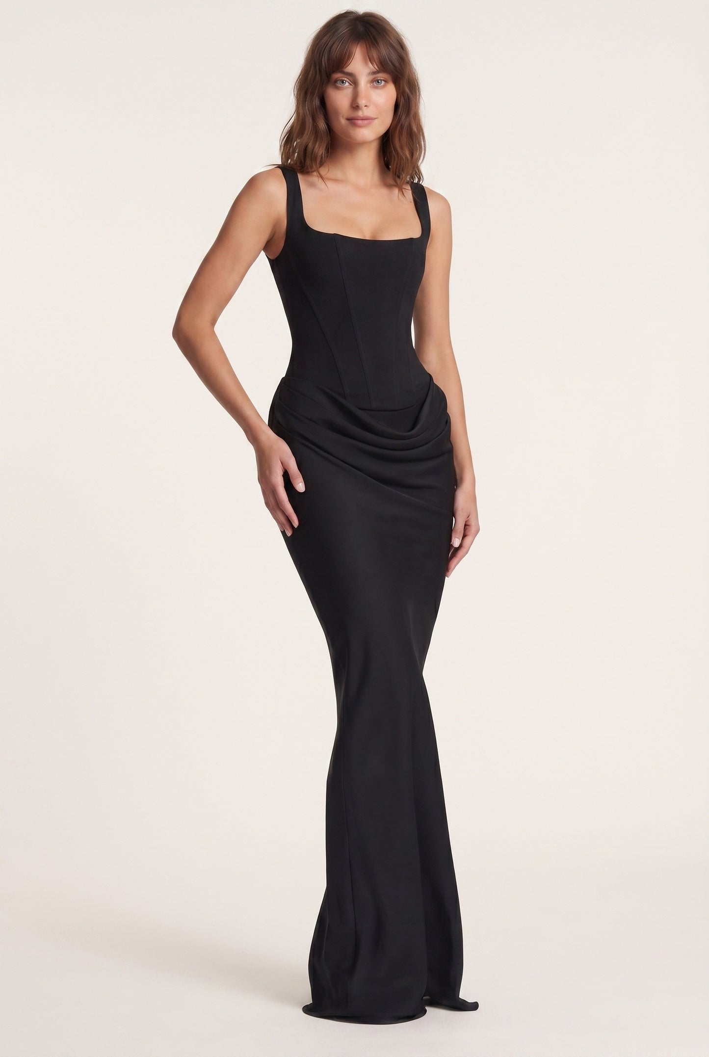 Esme Women's Maxi Dress | Corset Fit | Draped Waist