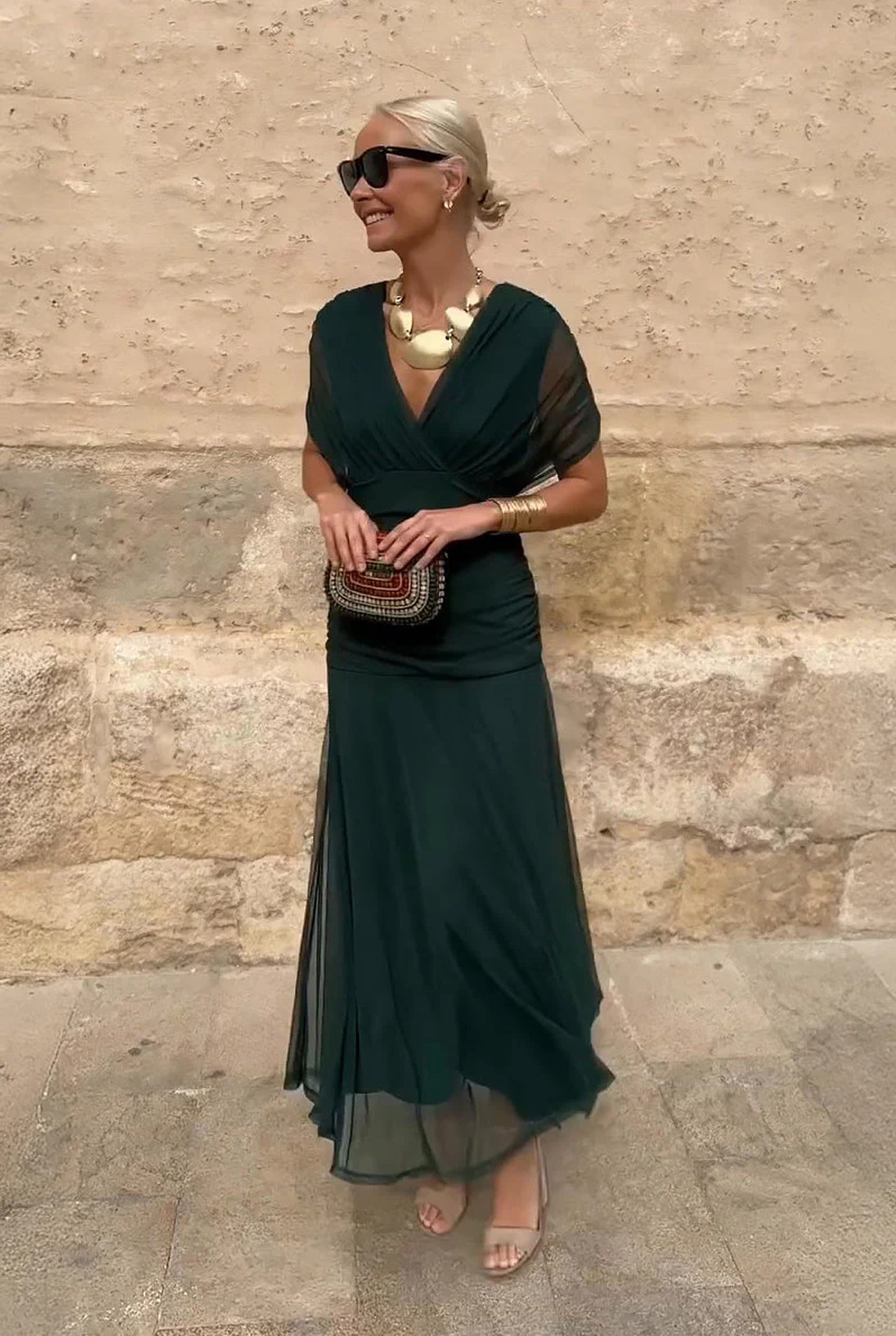 Louisette Women's Maxi Dress | Off-Shoulder | Layered Tulle