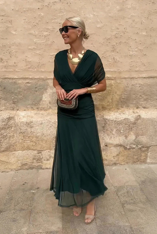 Louisette Women's Maxi Dress | Off-Shoulder | Layered Tulle