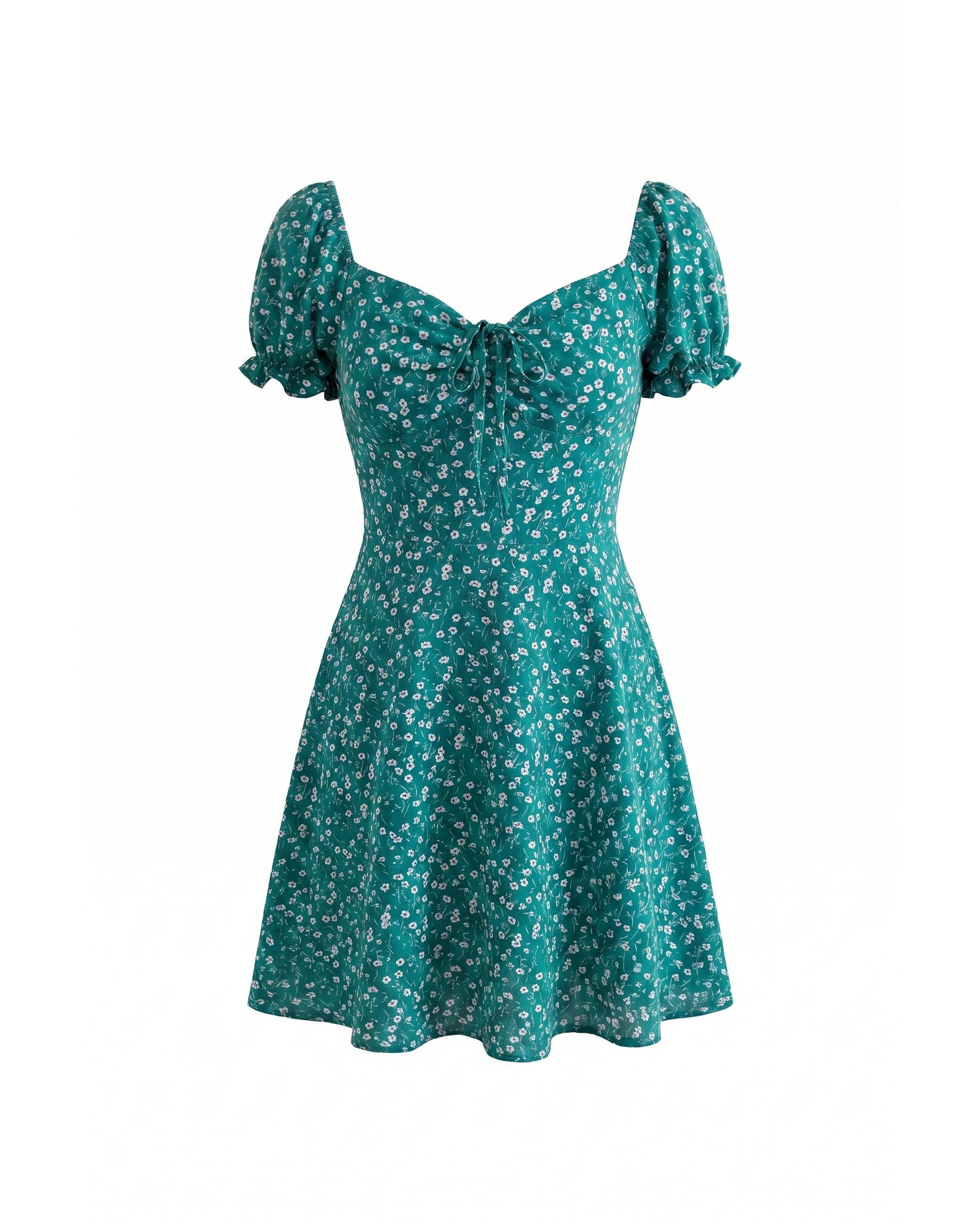 Lou Women's Mini Dress | Front Bow Detail | Puff Sleeves