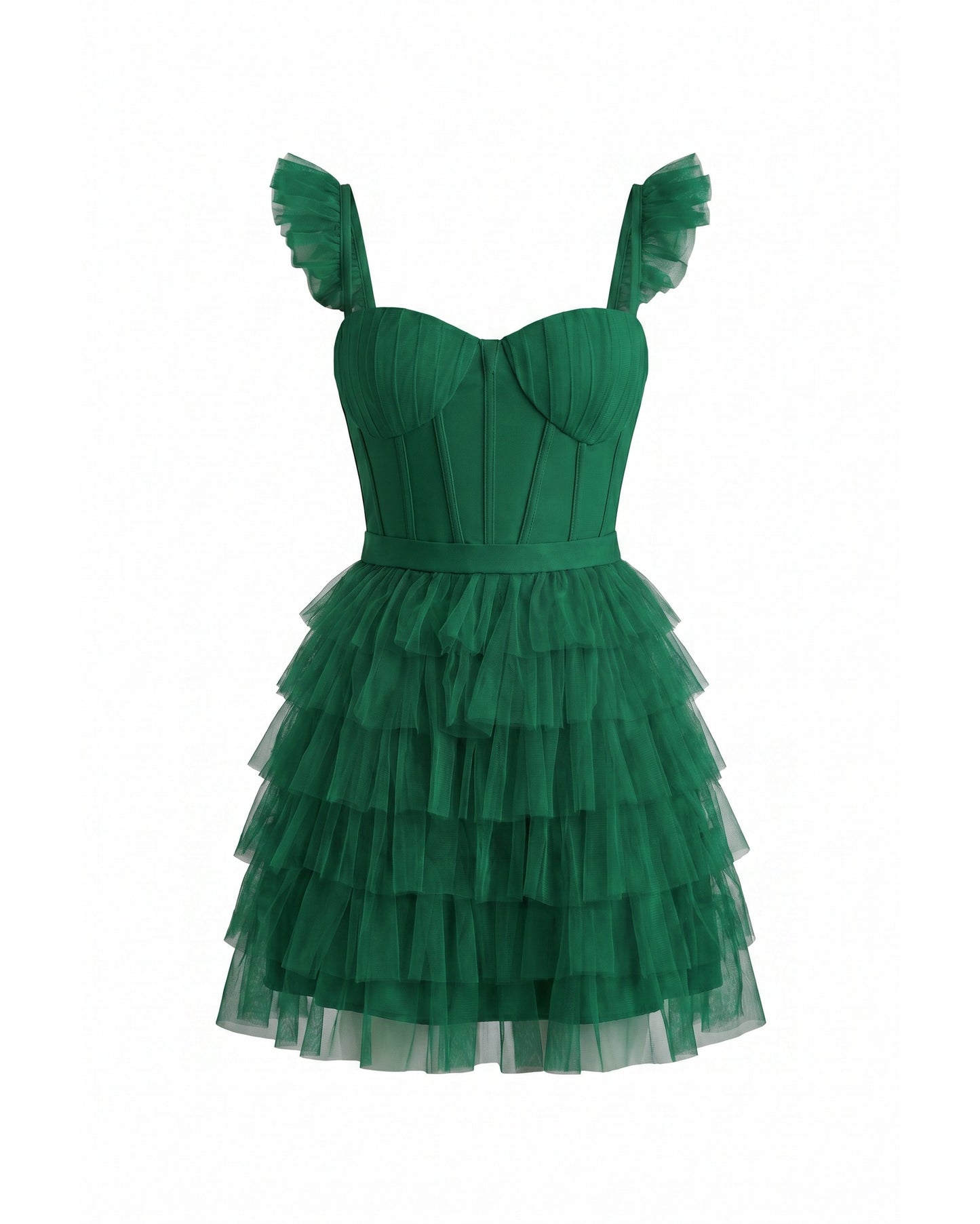 Annick Women's Mini Dress | Layered Tulle Skirt | Stitched Bustier Bodice