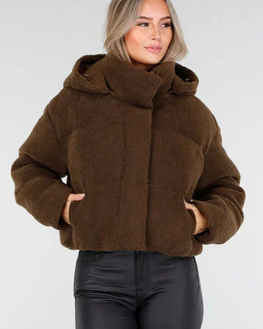 Guyonne Damesjakke | Oversized hætte | Korte puffer pasform