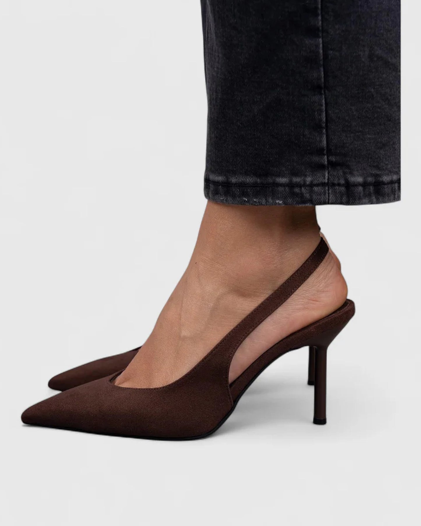 Denise Dames Hakken | Slingback Hæl | Spidse Snude