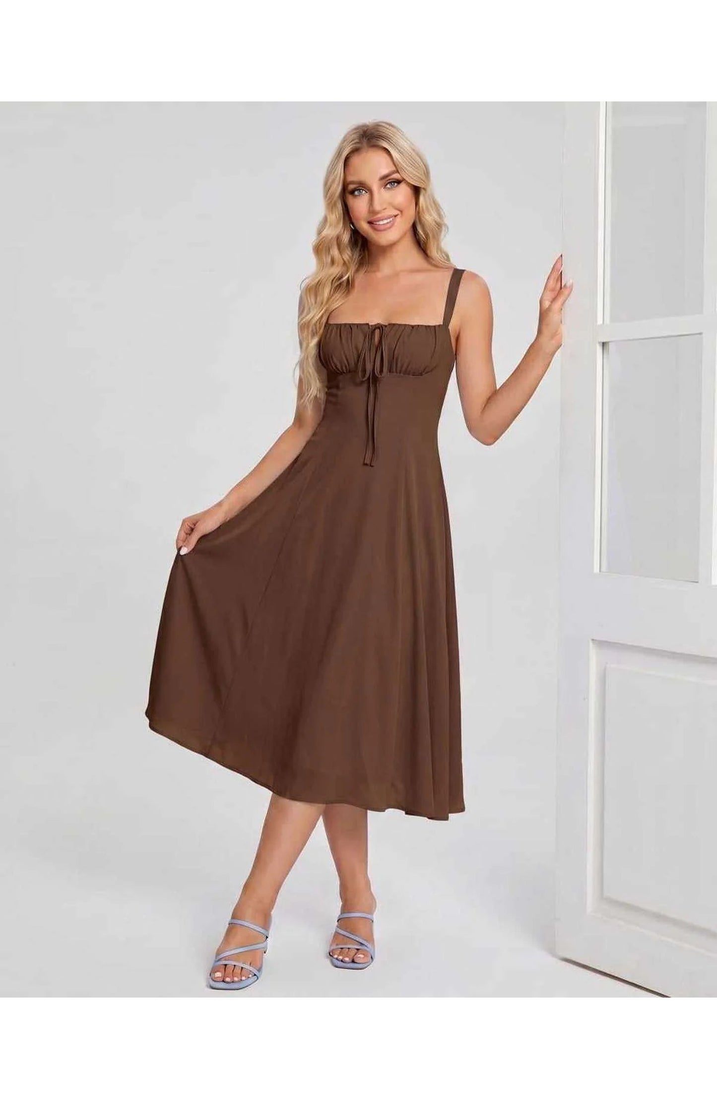 Lætitia Women's Midi Dress | Square Neck | A-line
