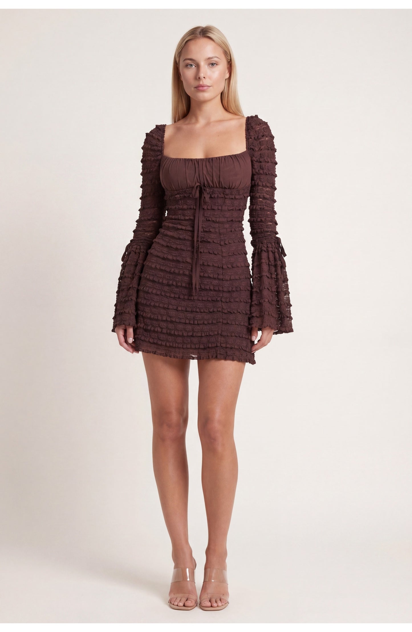 Dames Mini Jurk | Elegante Pasvorm | Hazel Bruin