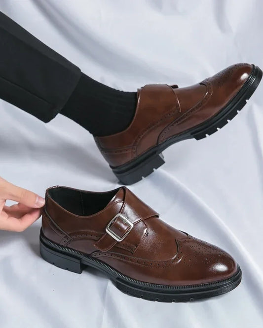 Norberto Heren Schoenen | Monnik Gesp | Glanzend Leer