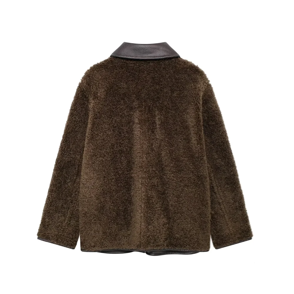 Brynna Dames Jas | Omkeerbaar Luxe Faux Leder Vintage Stijl 4