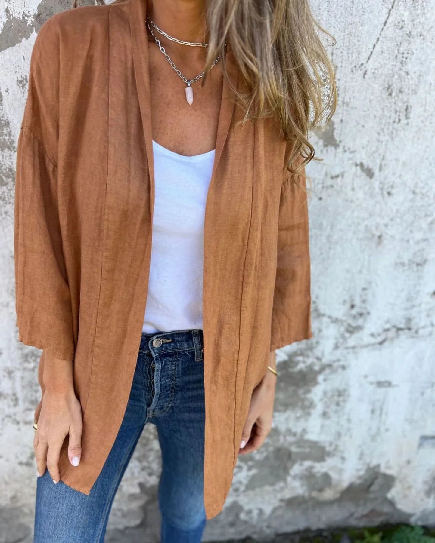 Elettra Dames Vest | Lange Mouwen | Overhemdkraag