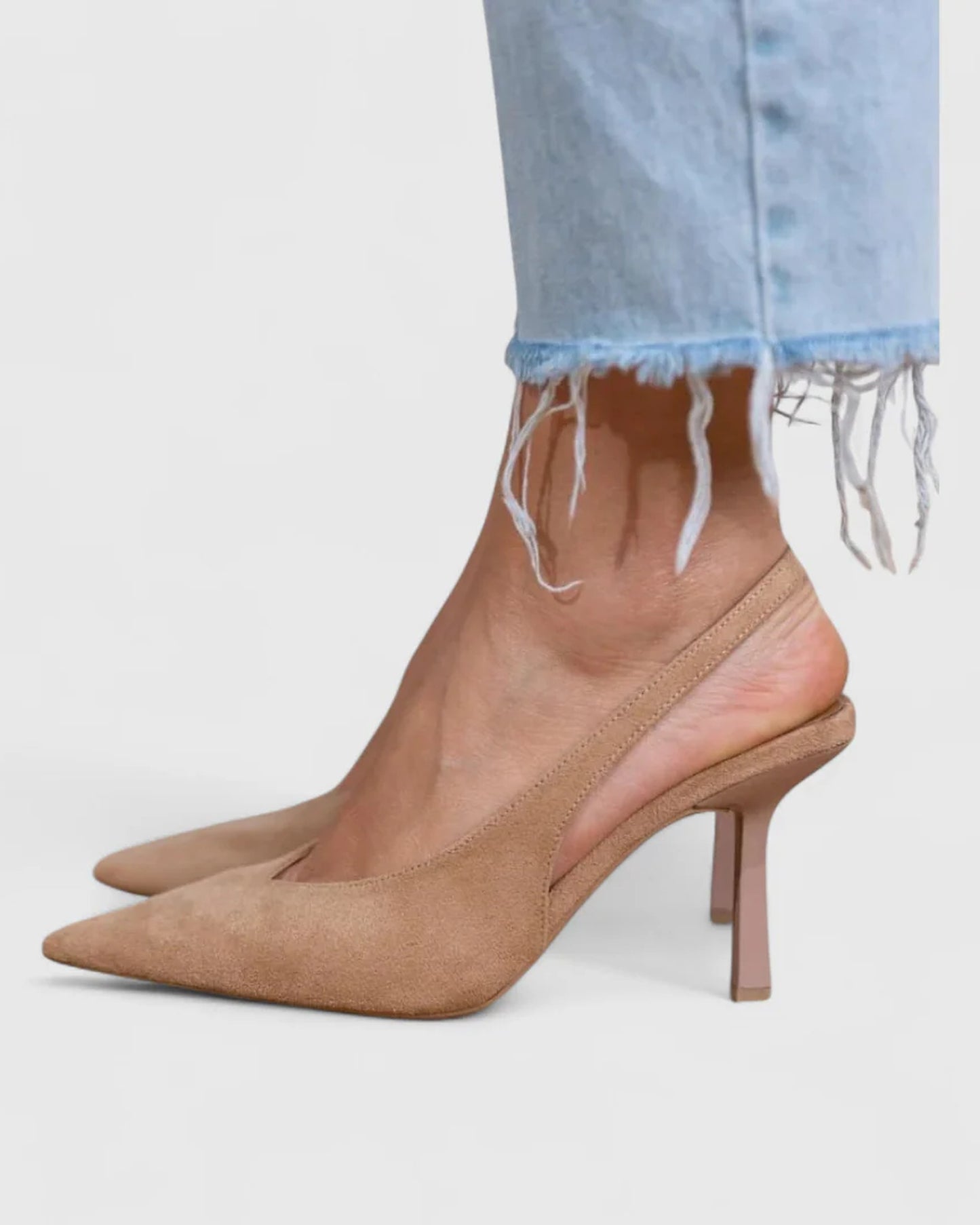 Denise Dames Hakken | Slingback Hæl | Spidse Snude