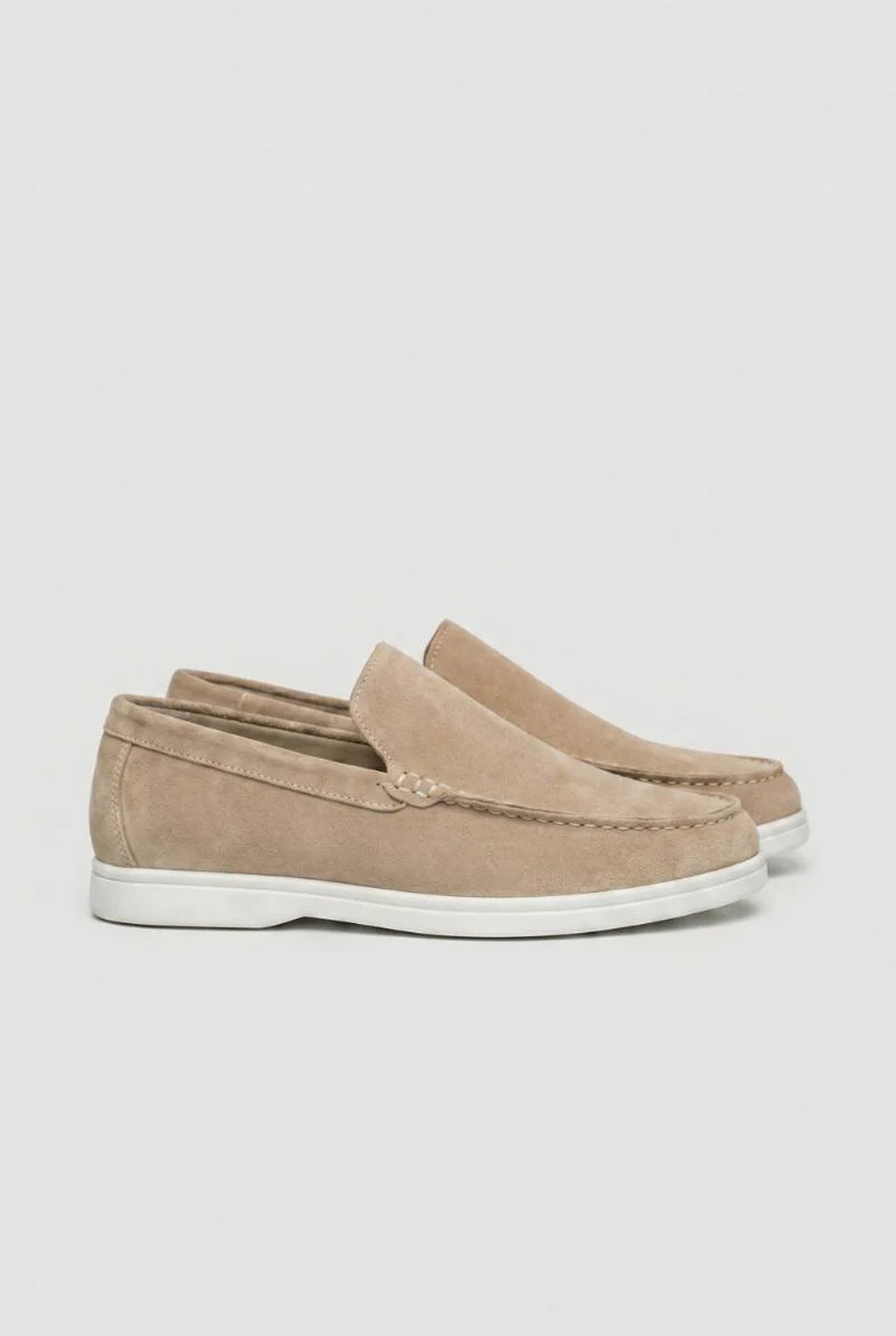 Fabrizio Heren Schoenen | Suède Loafer Dessin | Contrasterende Zoolrand