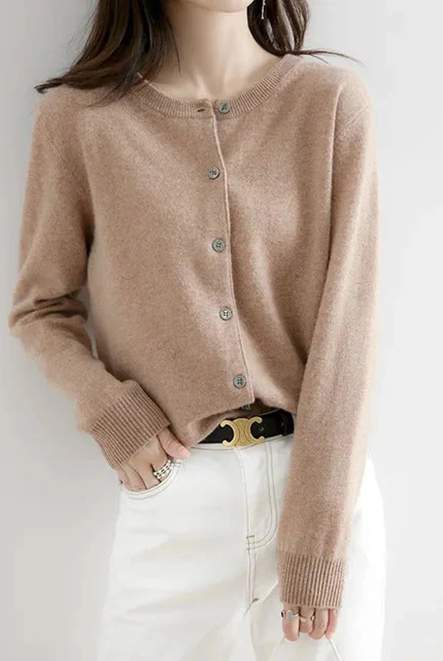 Franceline Dames Cardigan | Ronde Hals | Knoopsluiting