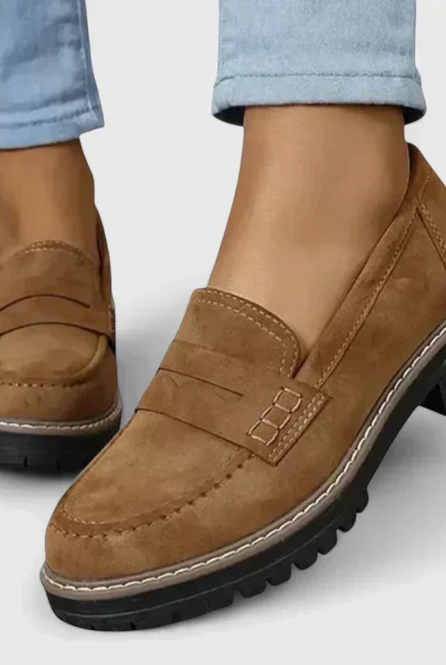 Calypso Dames Orthopedische Loafers | Dikke Profielzool | Decoratieve Penny Strap