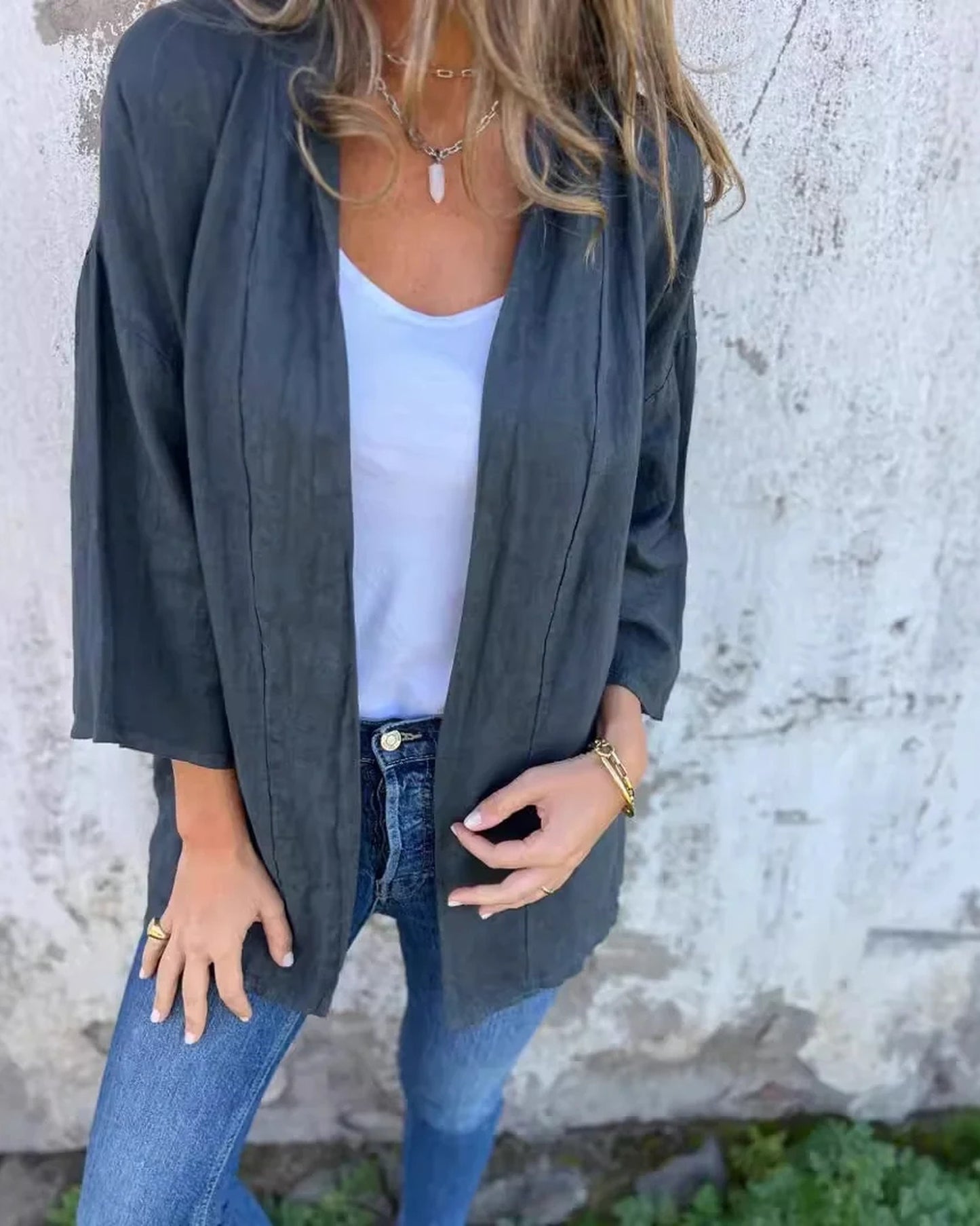 Elettra Dames Vest | Lange Mouwen | Overhemdkraag