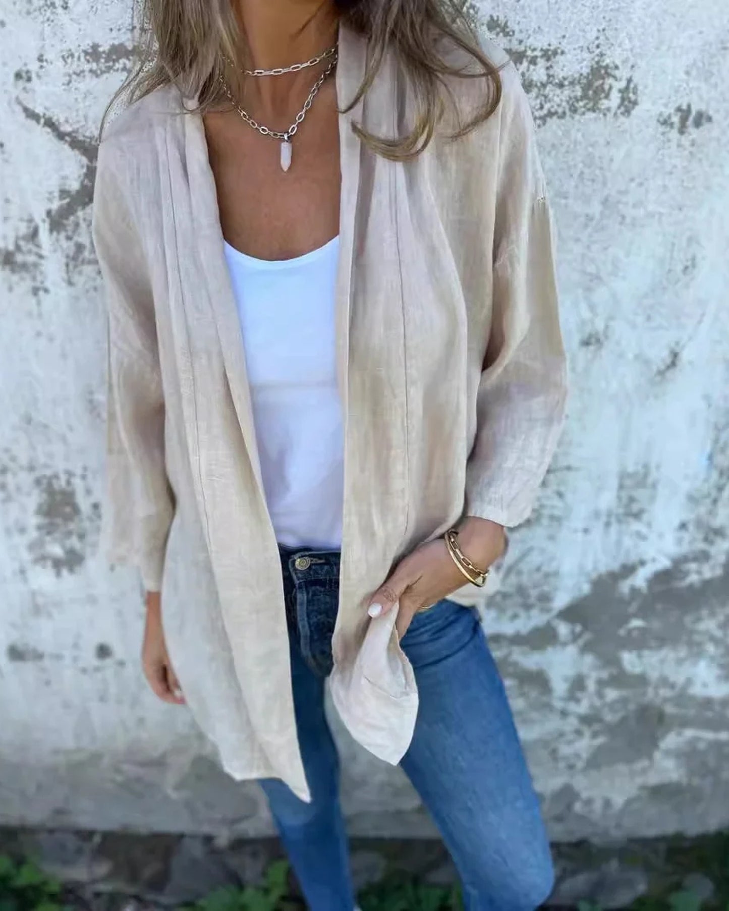 Elettra Dames Vest | Lange Mouwen | Overhemdkraag