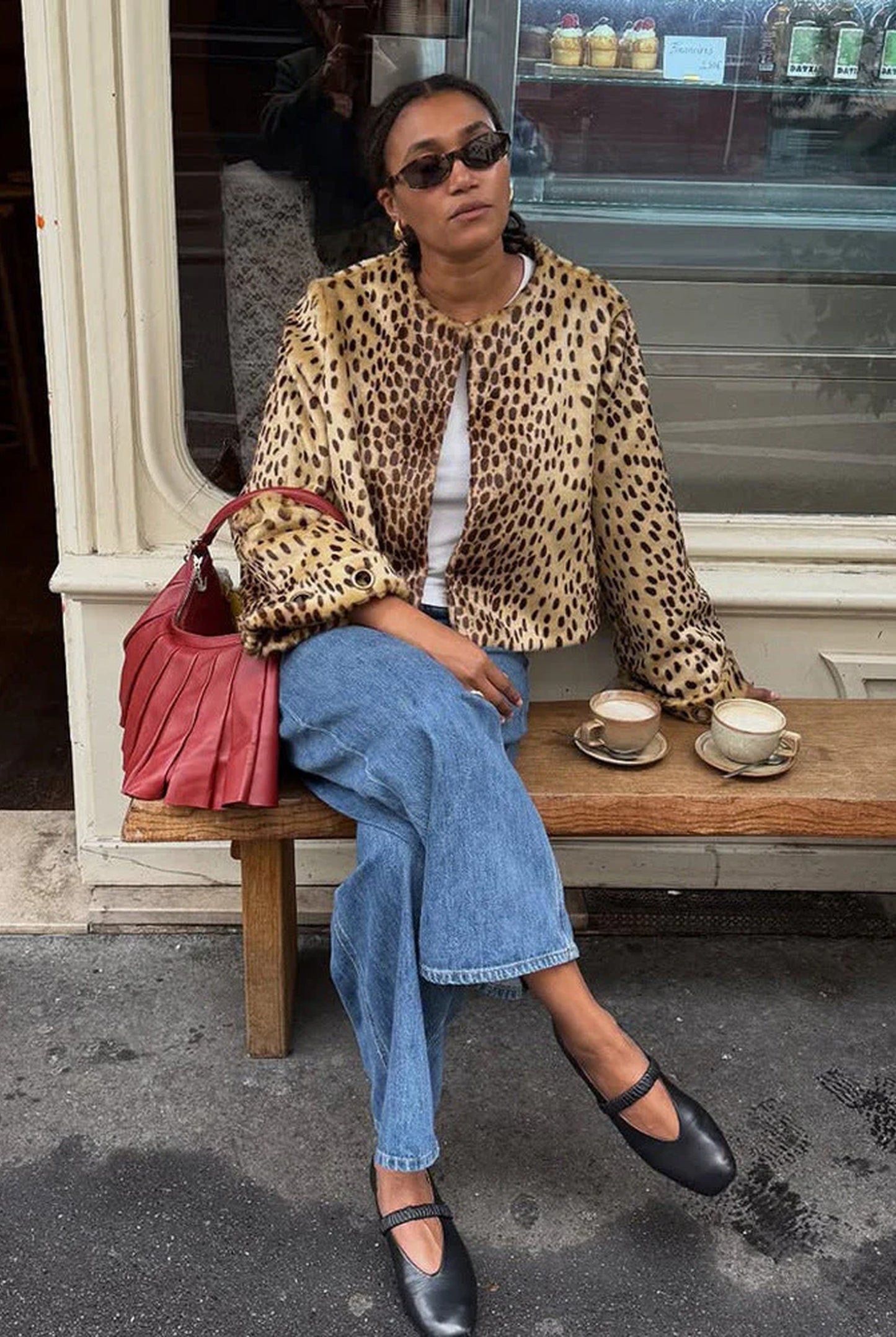 Hedwige Dames Jas | Cheetahprint Faux Fur | Korte Lengte