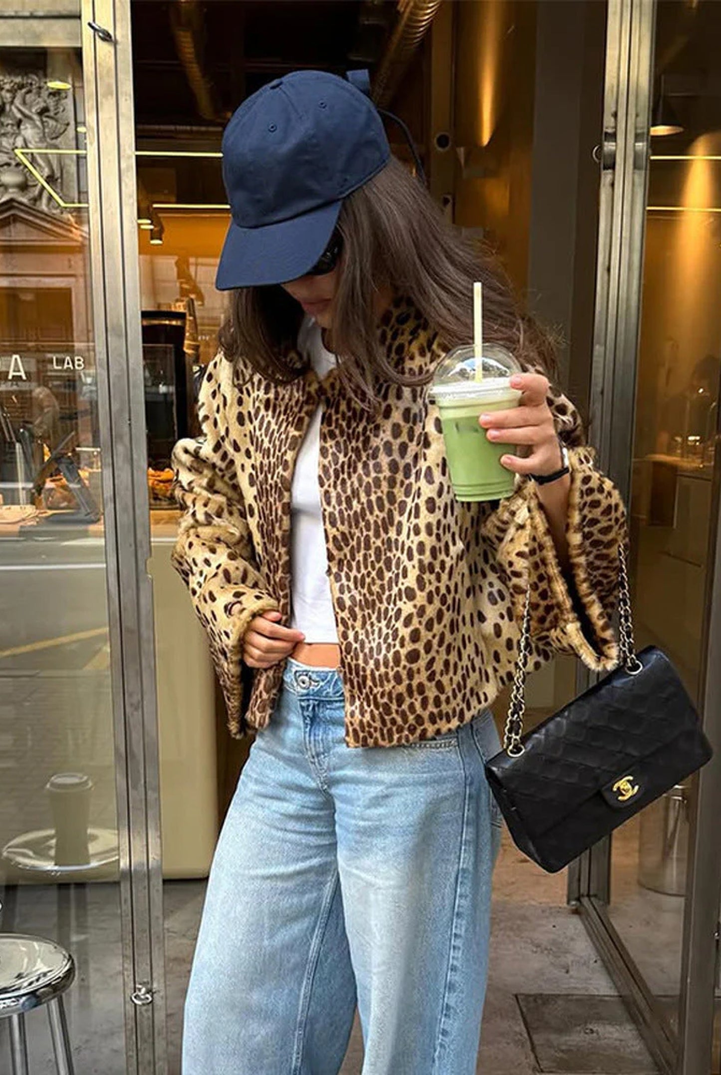 Hedwige Dames Jas | Cheetahprint Faux Fur | Korte Lengte