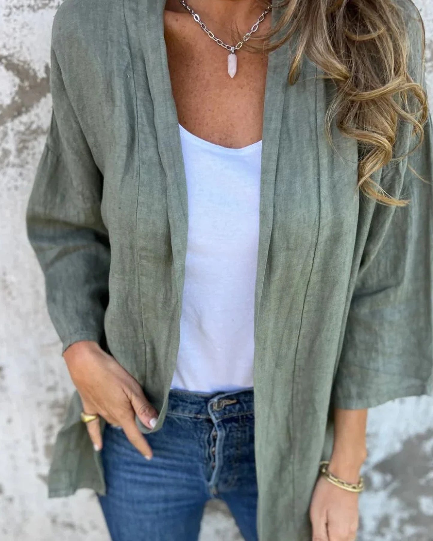 Elettra Dames Vest | Lange Mouwen | Overhemdkraag