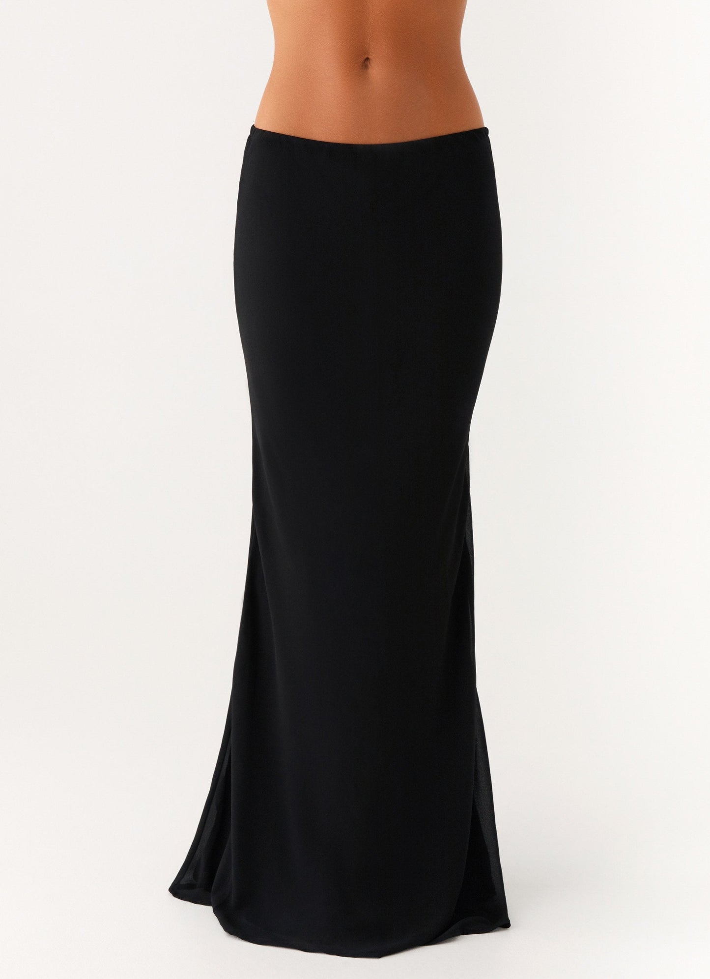 Avana Chiffon Maxirok | Elegante Zwarte Rok van Luchtige Chiffon 3