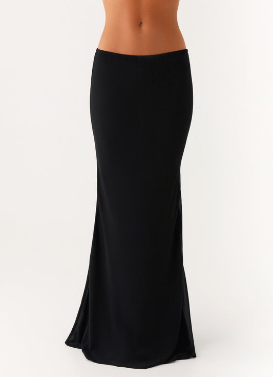 Avana Chiffon Maxirok | Elegante Zwarte Rok van Luchtige Chiffon 3