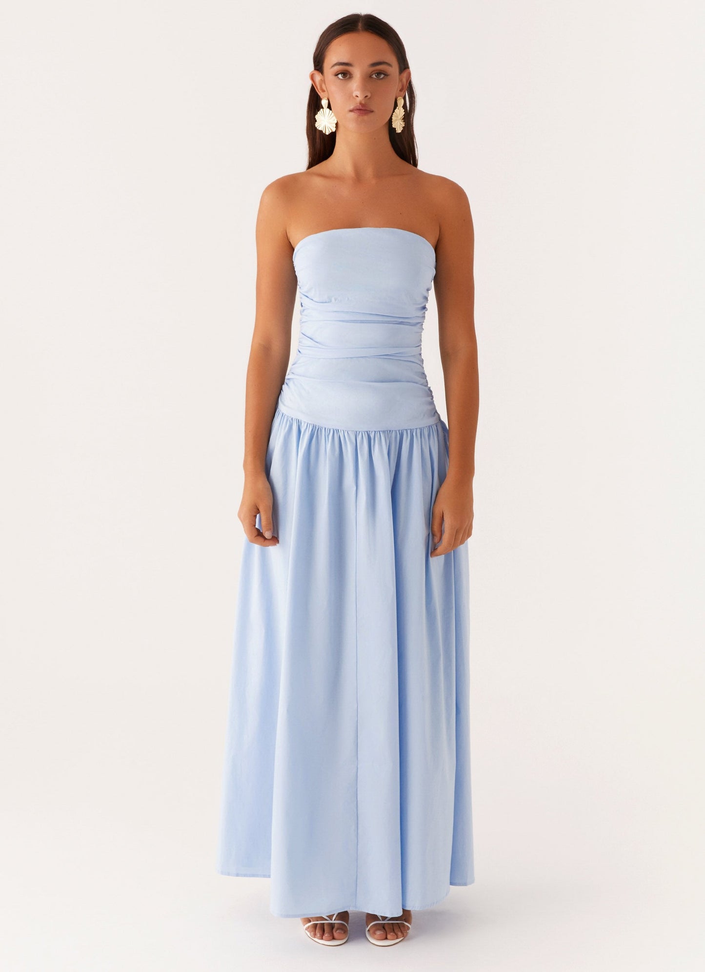 Liliane Strapless Maxi Jurk | Lavendel met Plooidetail 25