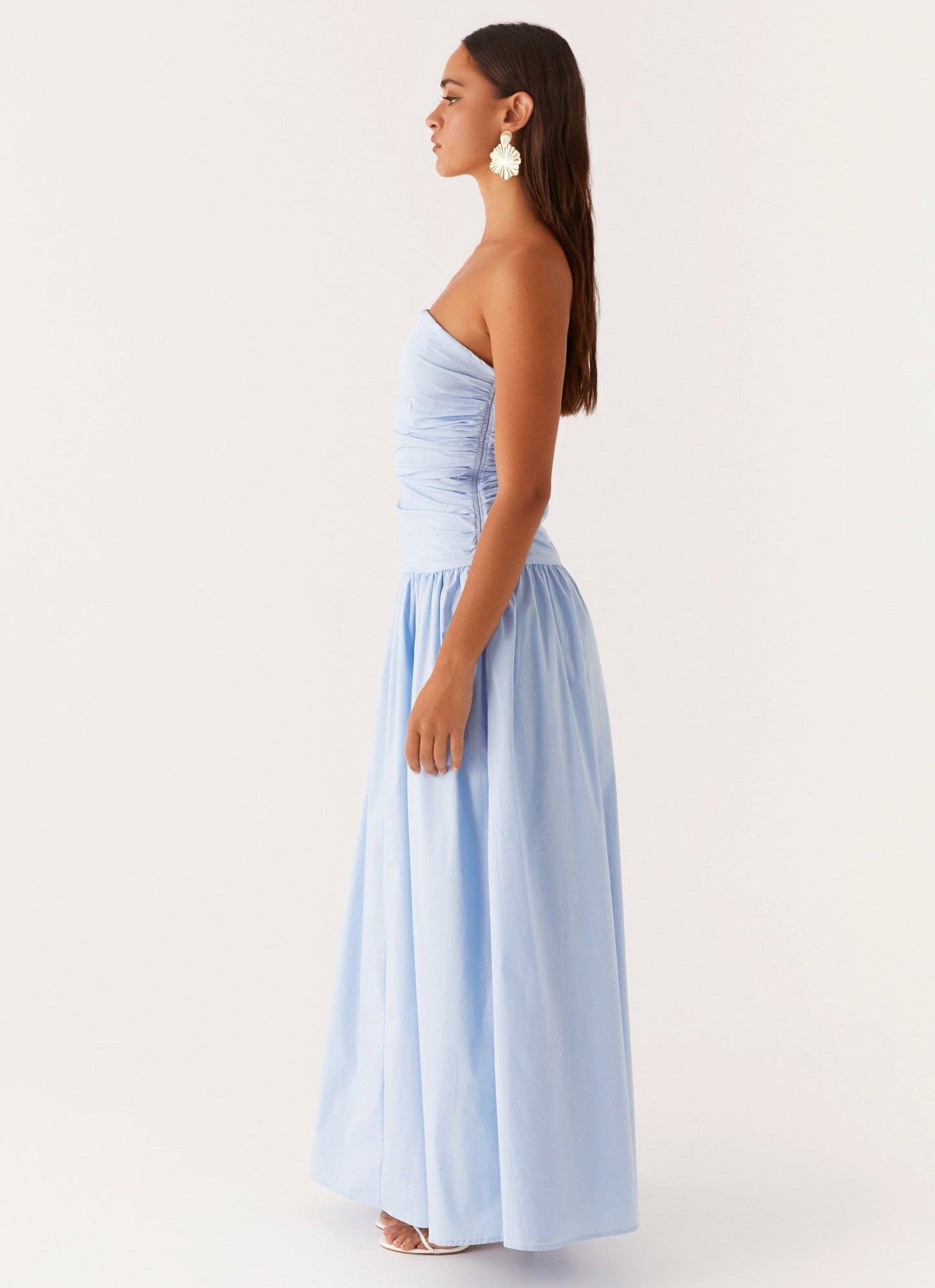 Liliane Strapless Maxi Jurk | Lavendel met Plooidetail 27