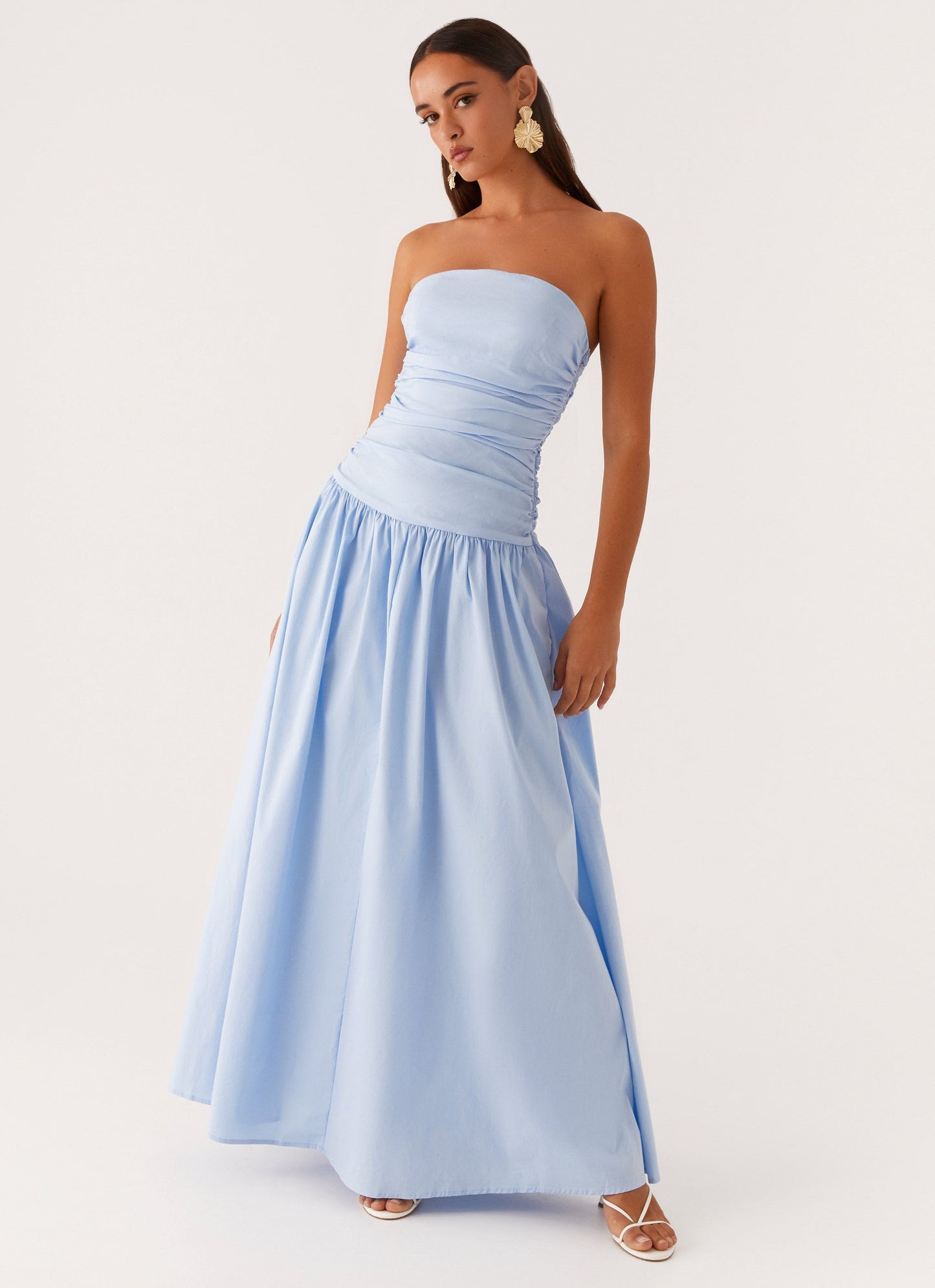 Liliane Strapless Maxi Jurk | Lavendel met Plooidetail 26